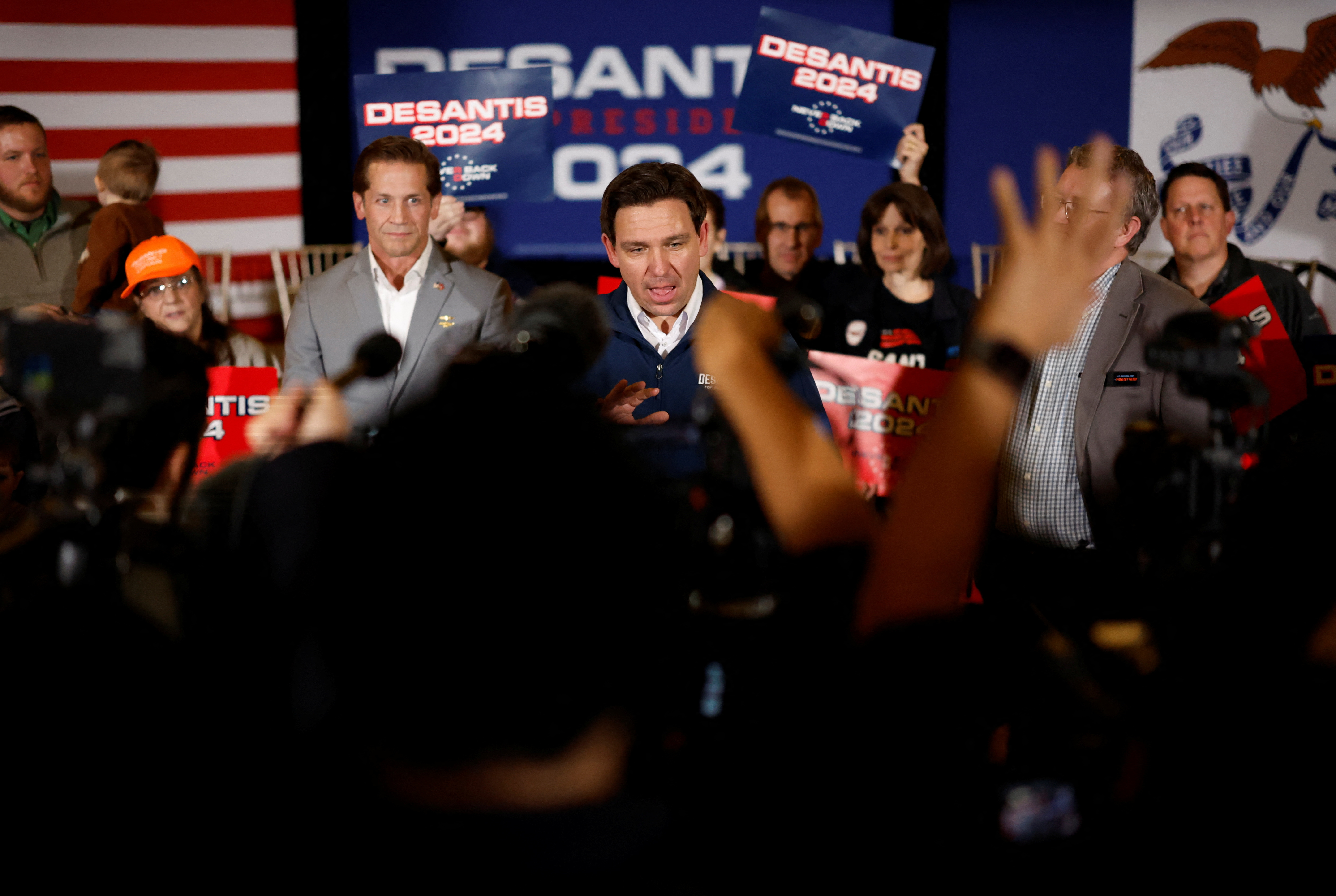 Republican presidential candidate and Florida Governor Ron DeSantis campaigns in Ankeny