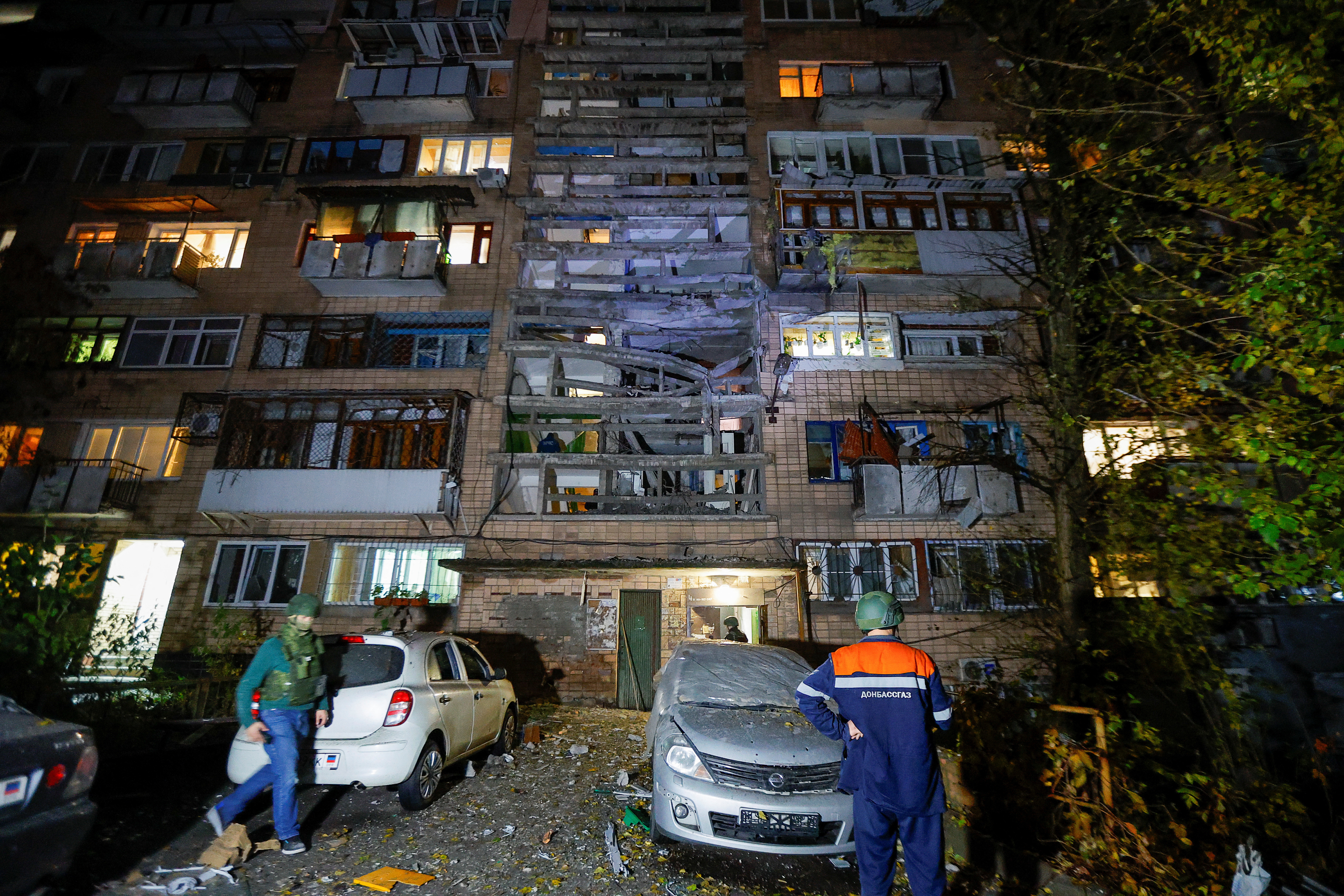 Aftermath of recent shelling in Donetsk