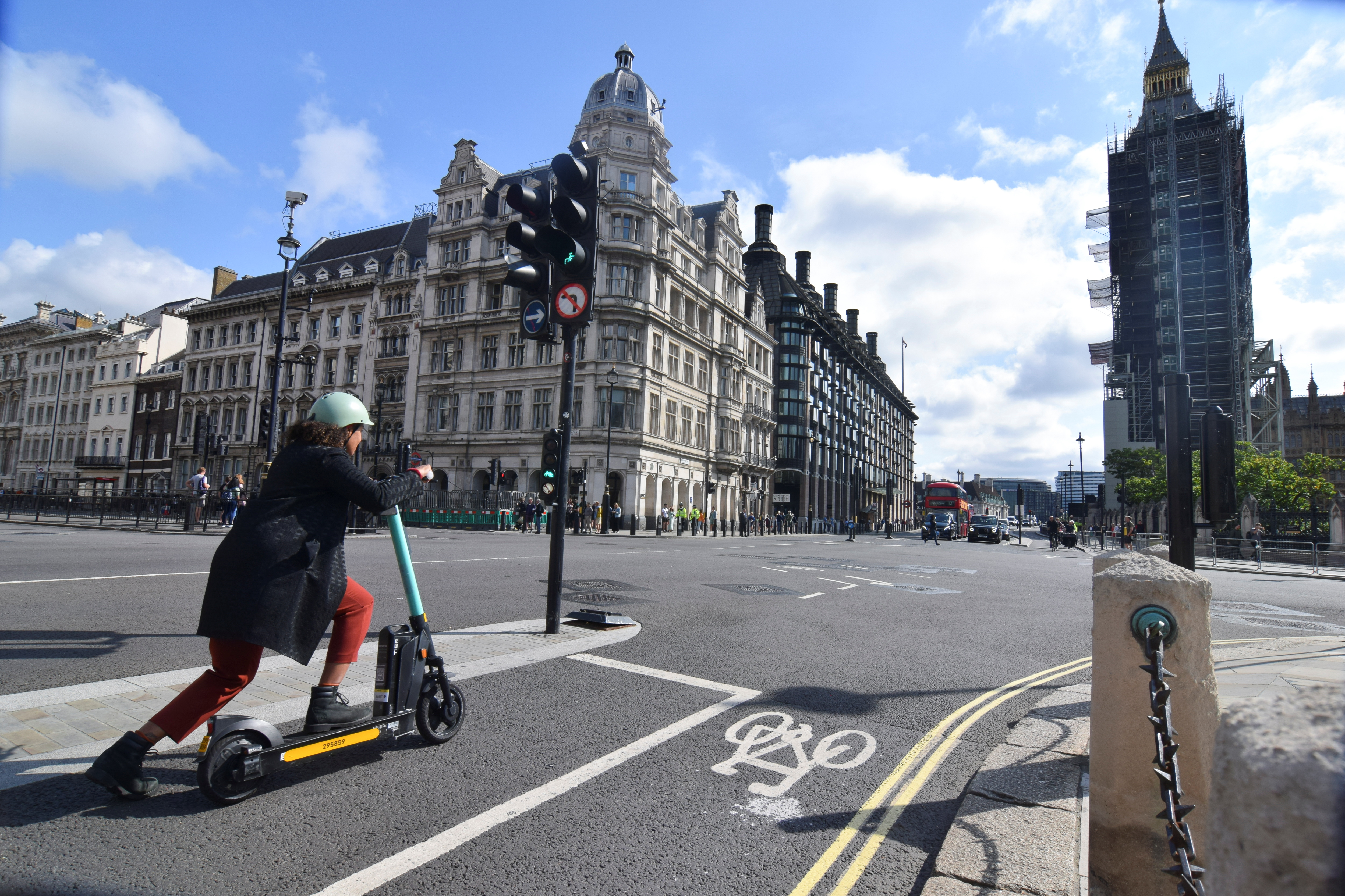 Tier demonstration of an e-scooter in London