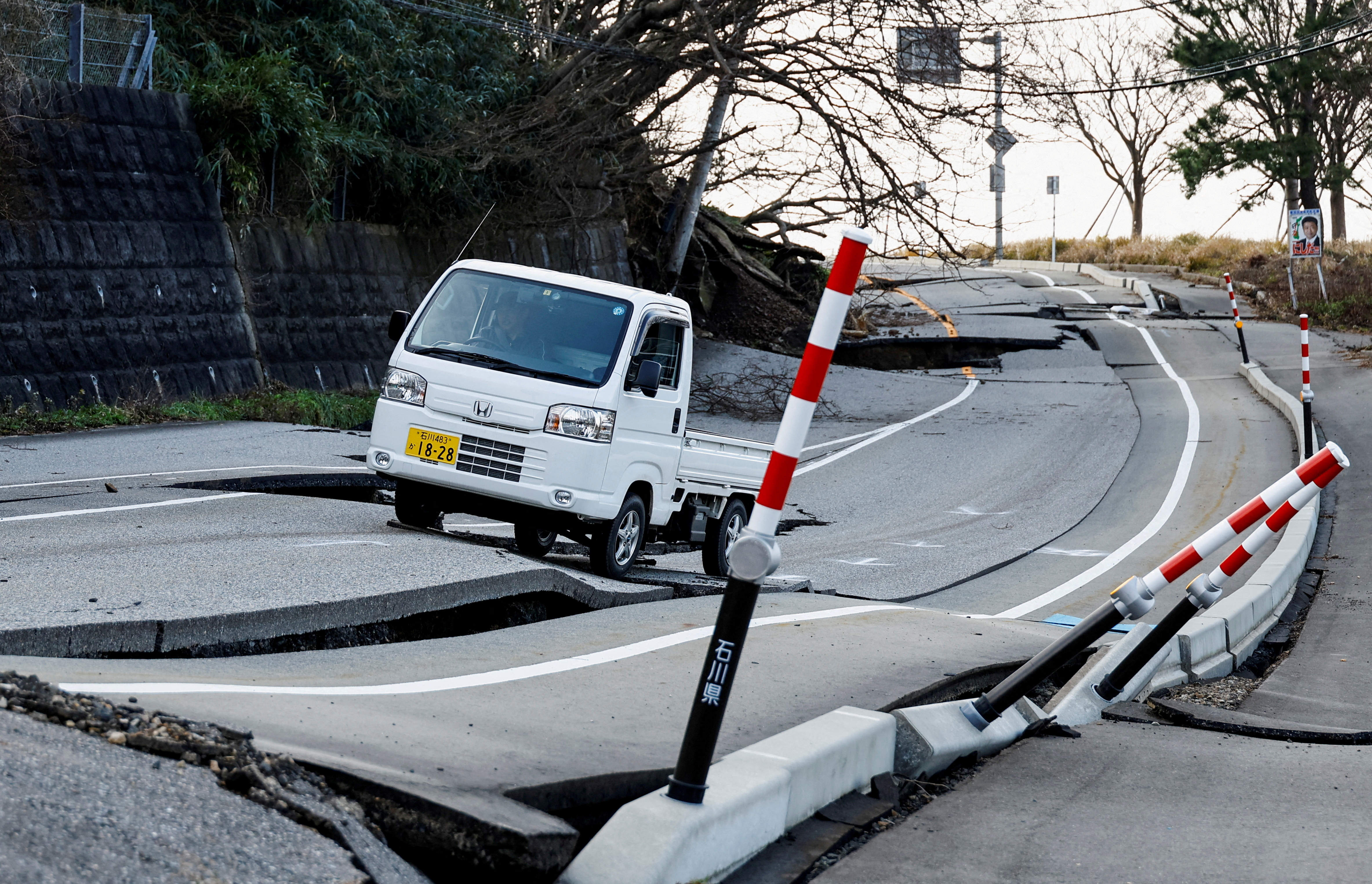 Aftermath of an earthquake, in Wajima