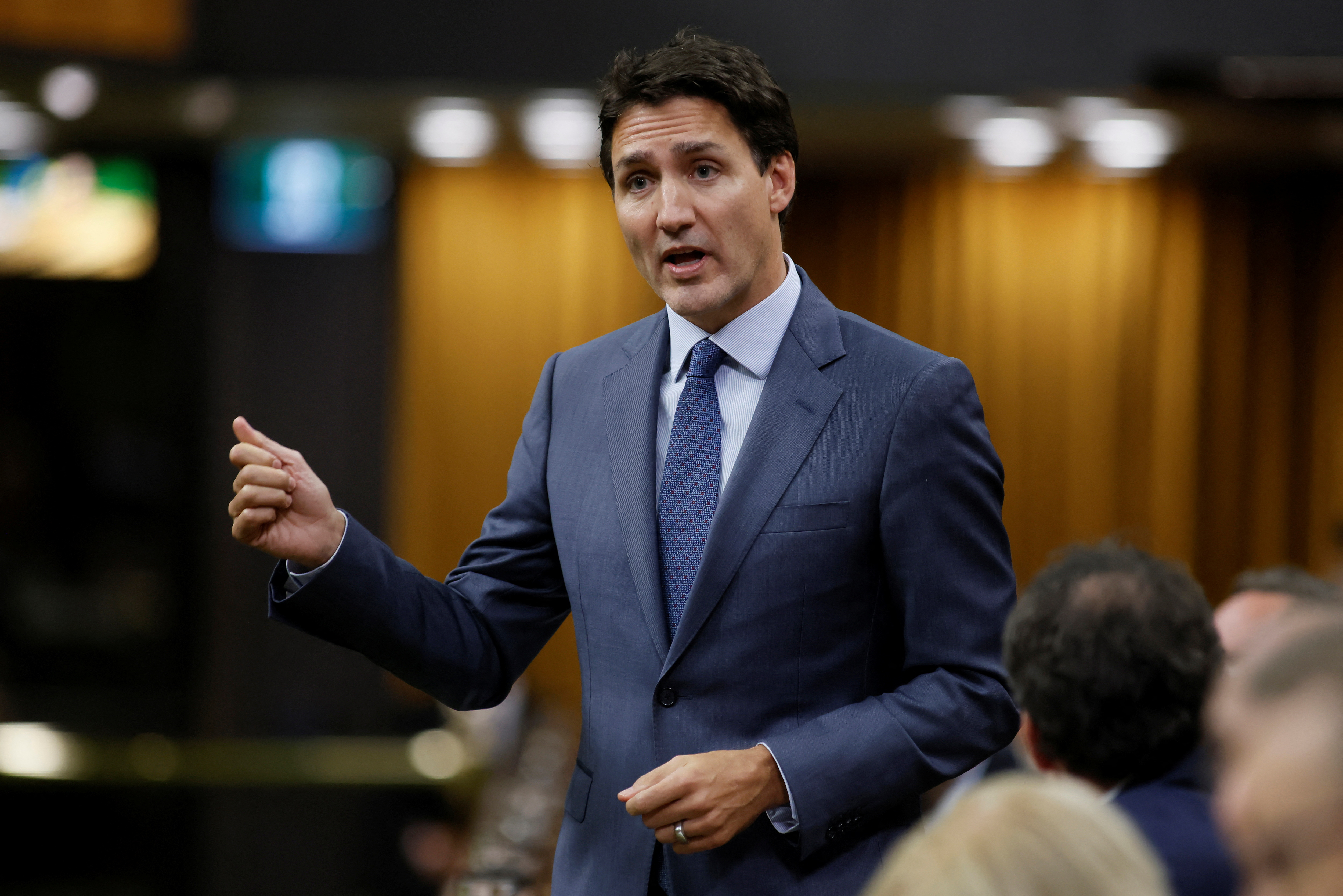 Canada's Prime Minister Justin Trudeau speaks during Question Period in the House of Commons on Parliament Hill in Ottawa