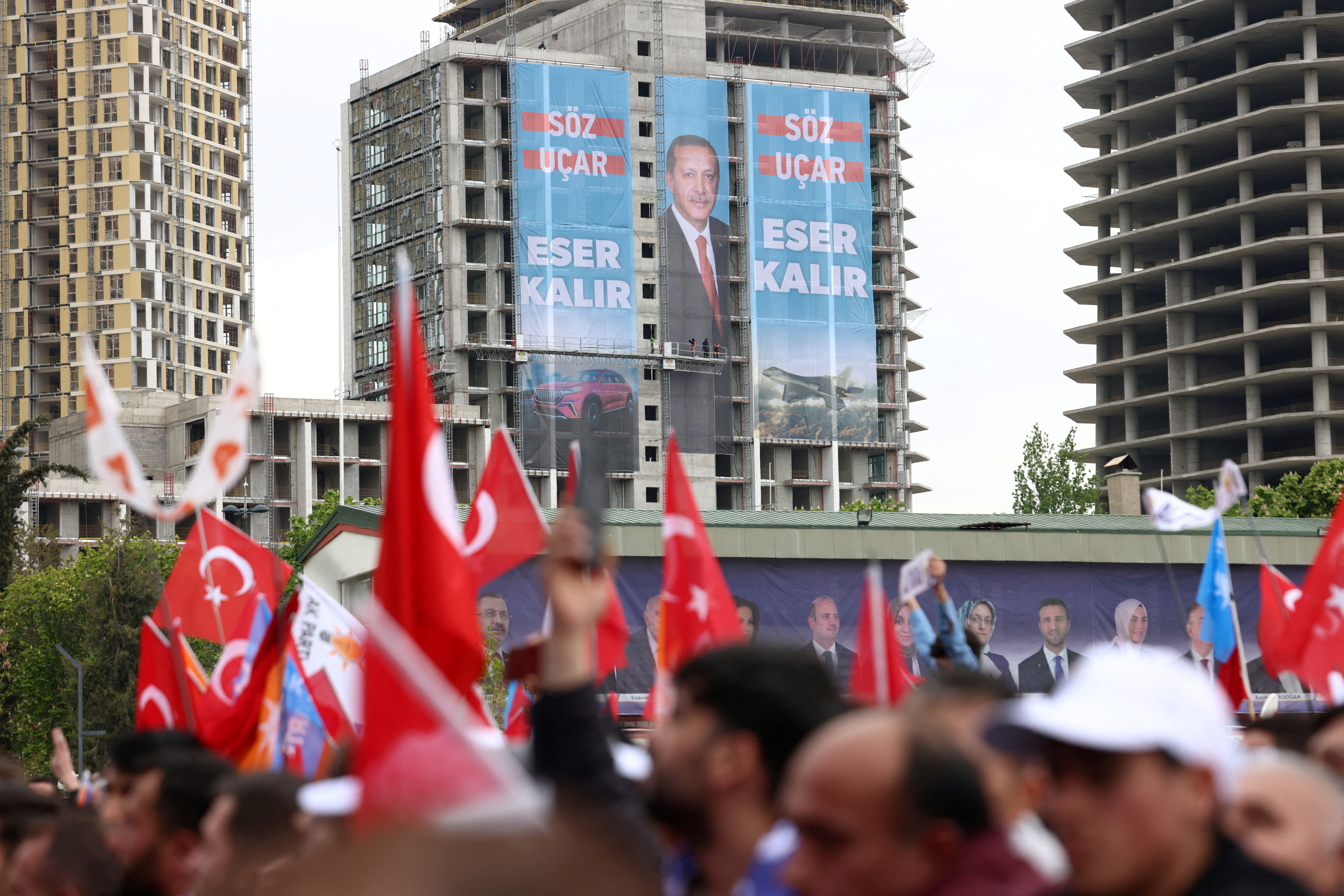 Turkish President Erdogan holds an election rally in Ankara