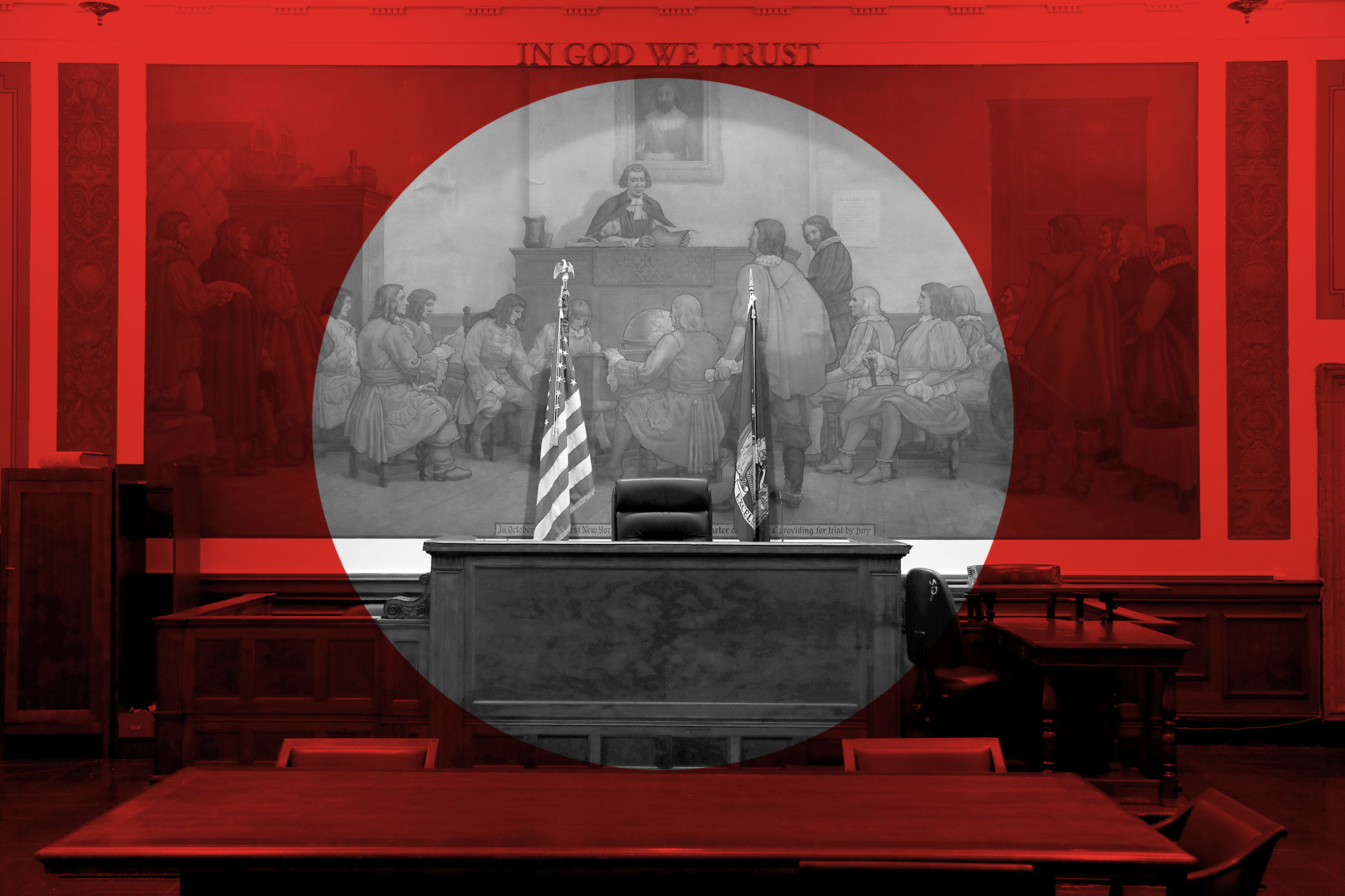 The New York County Supreme Court where Justice Arthur Engoron sits is one of many that have become a target for a campaign of threats and intimidation waged by loyalists of former president Donald Trump. REUTERS/Andrew Kelly. Illustration: John Emerson