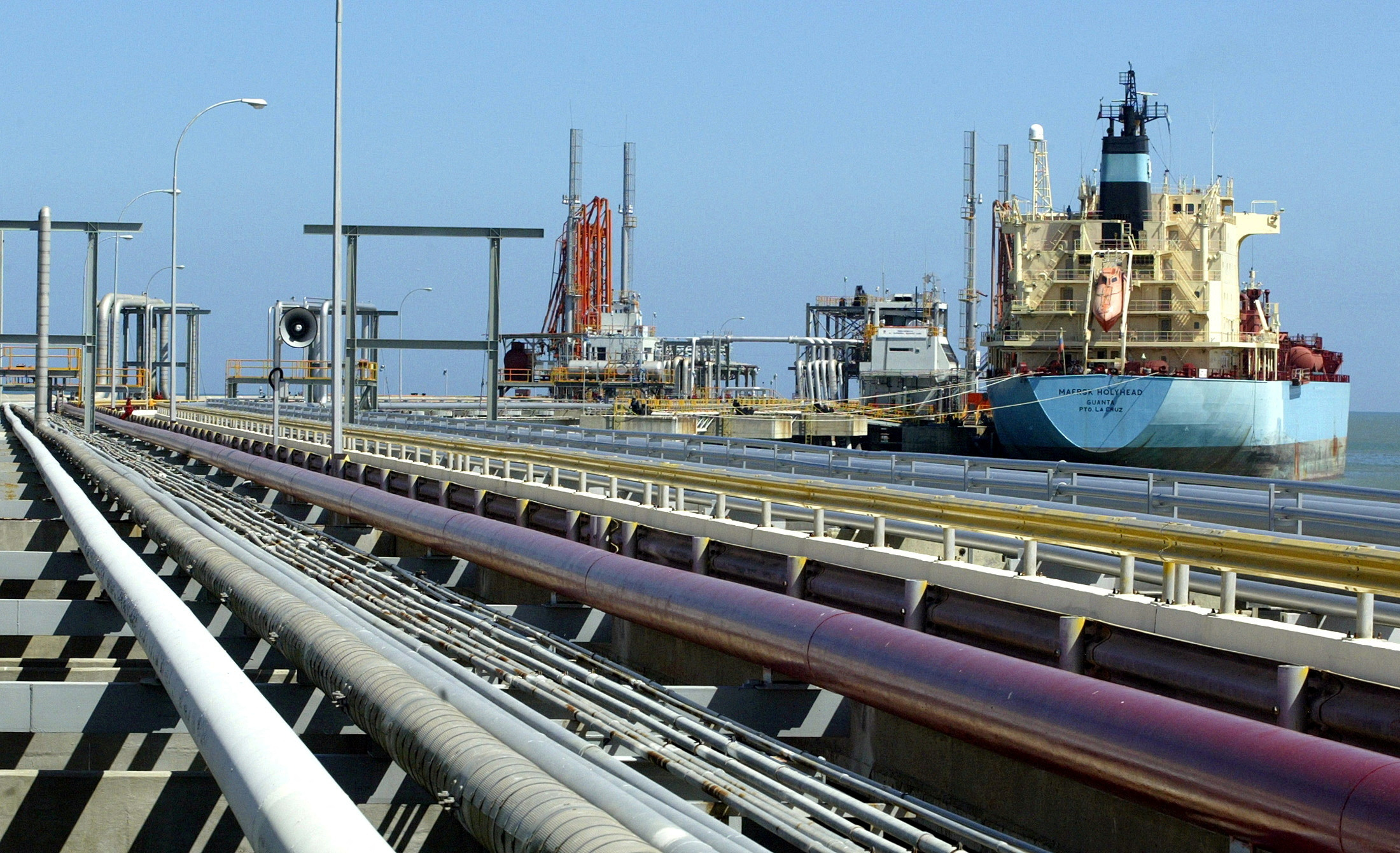 An oil tanker is seen at Jose refinery cargo terminal in Venezuela in this unda..