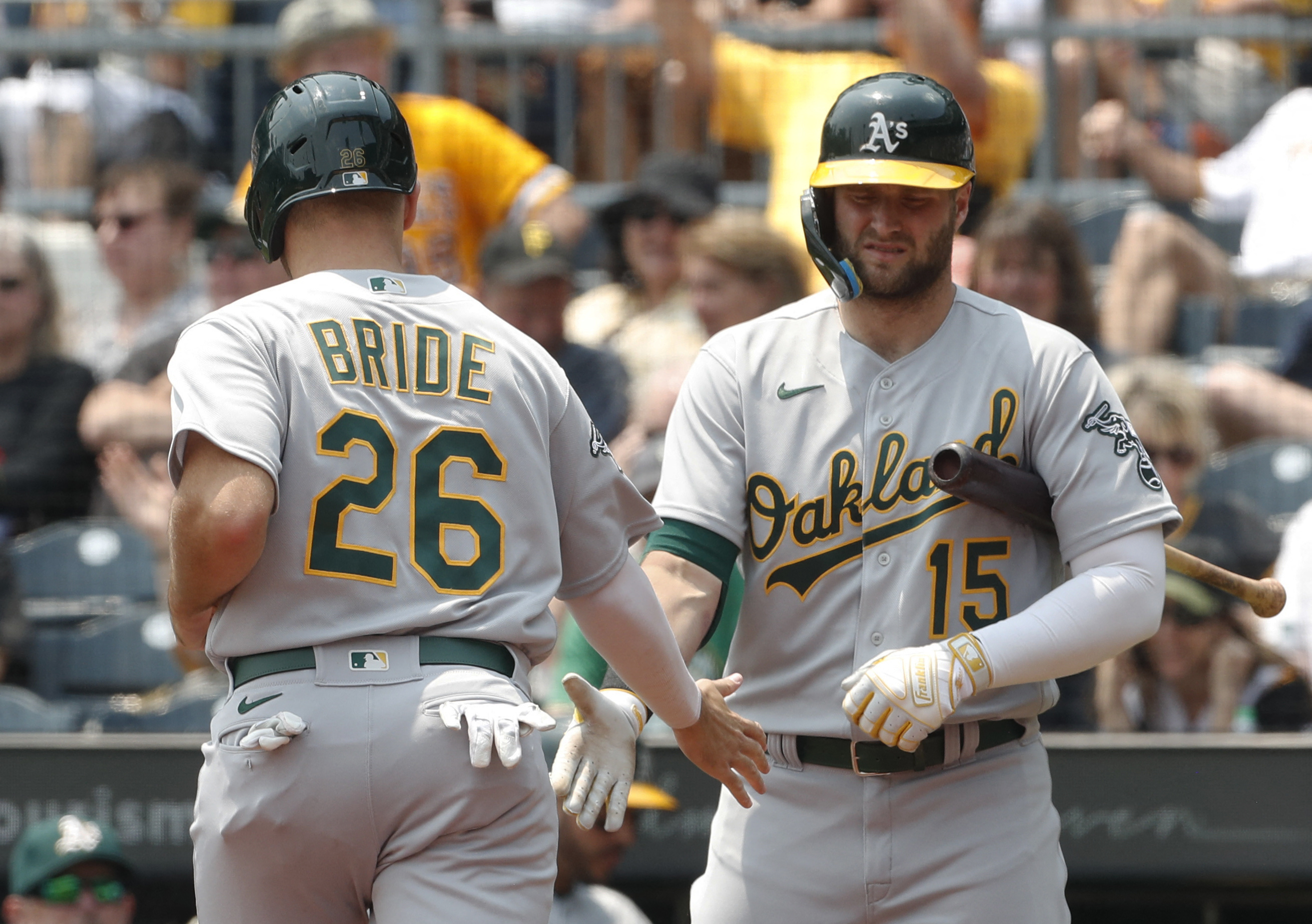 A's strike for 7 runs in first to topple Pirates