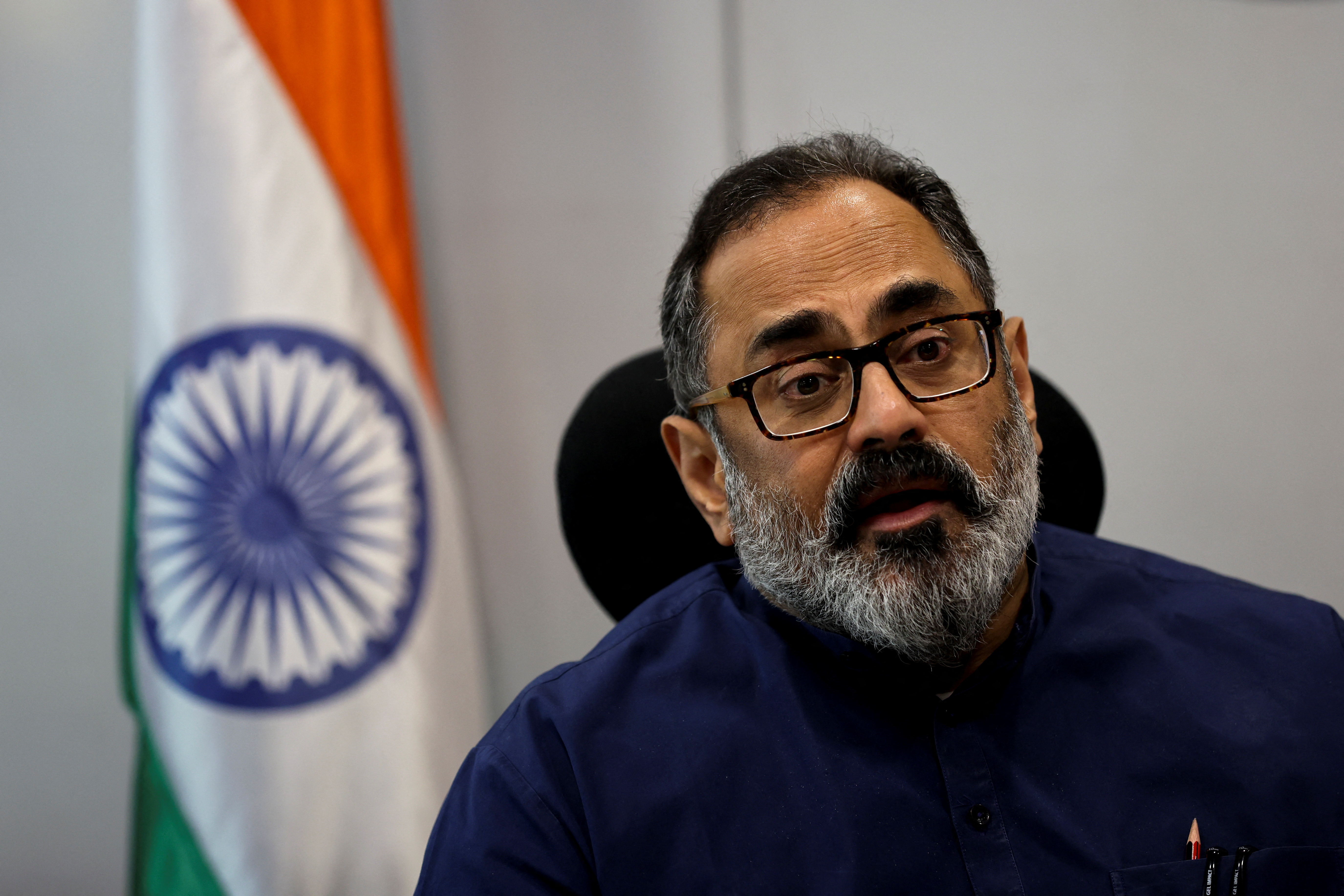 India's Deputy Minister for Information Technology Rajeev Chandrasekhar said in an interview with Reuters at his office in New Delhi.