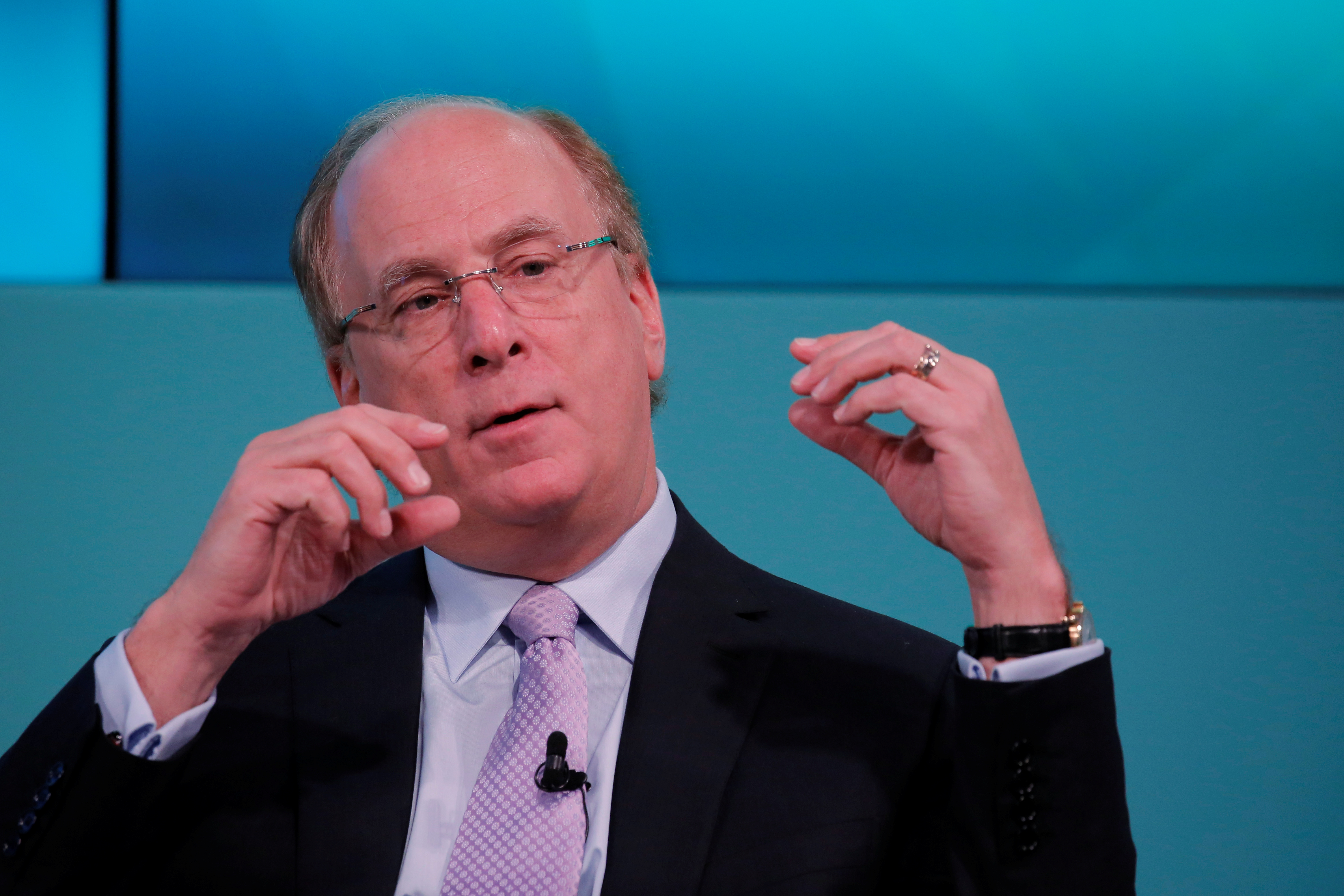 Larry Fink, Chief Executive Officer of BlackRock, takes part in the Yahoo Finance All Markets Summit in New York, February 8, 2017.