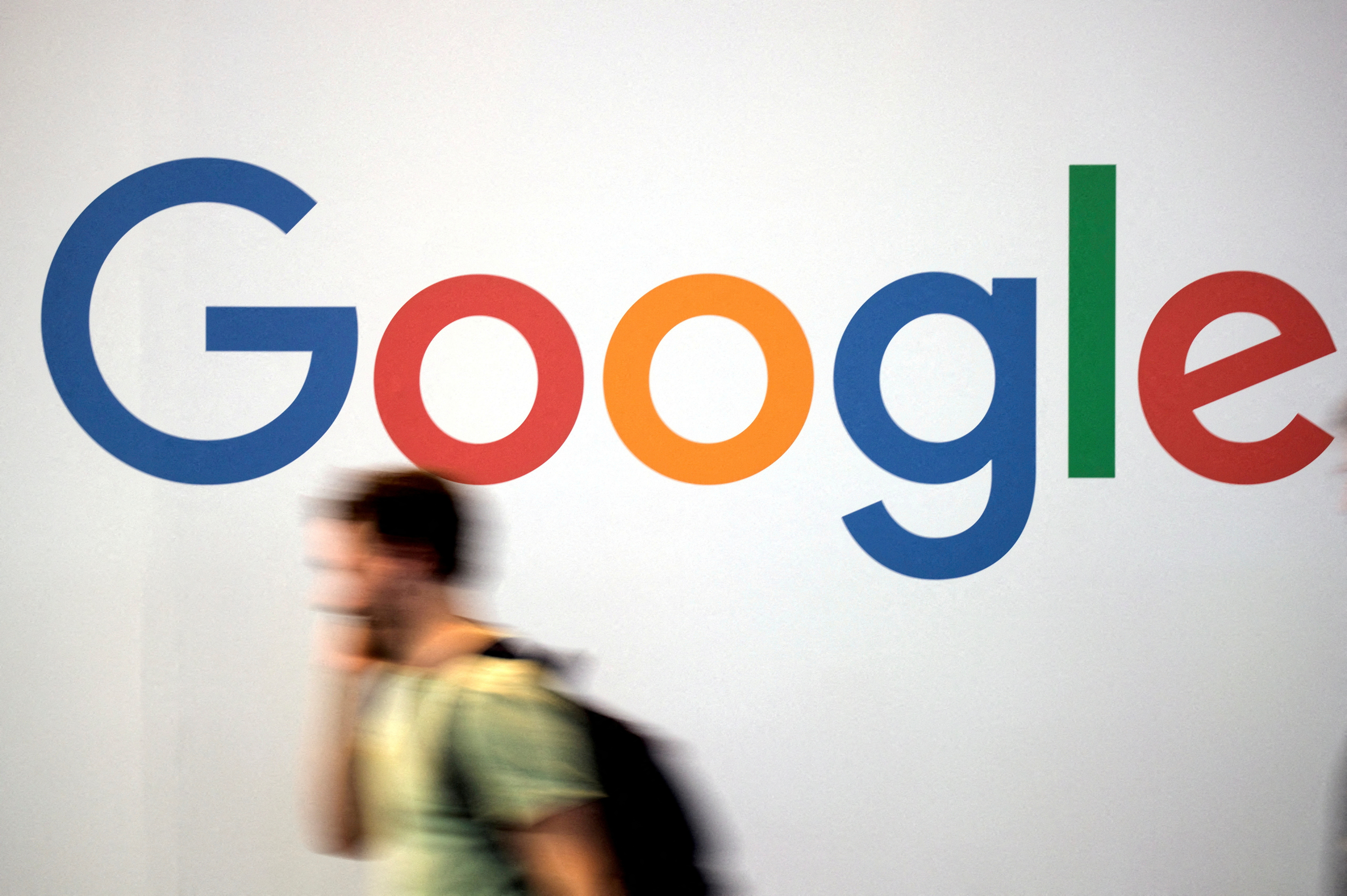 The logo of Google is pictured during the Viva Tech start-up and technology summit in Paris