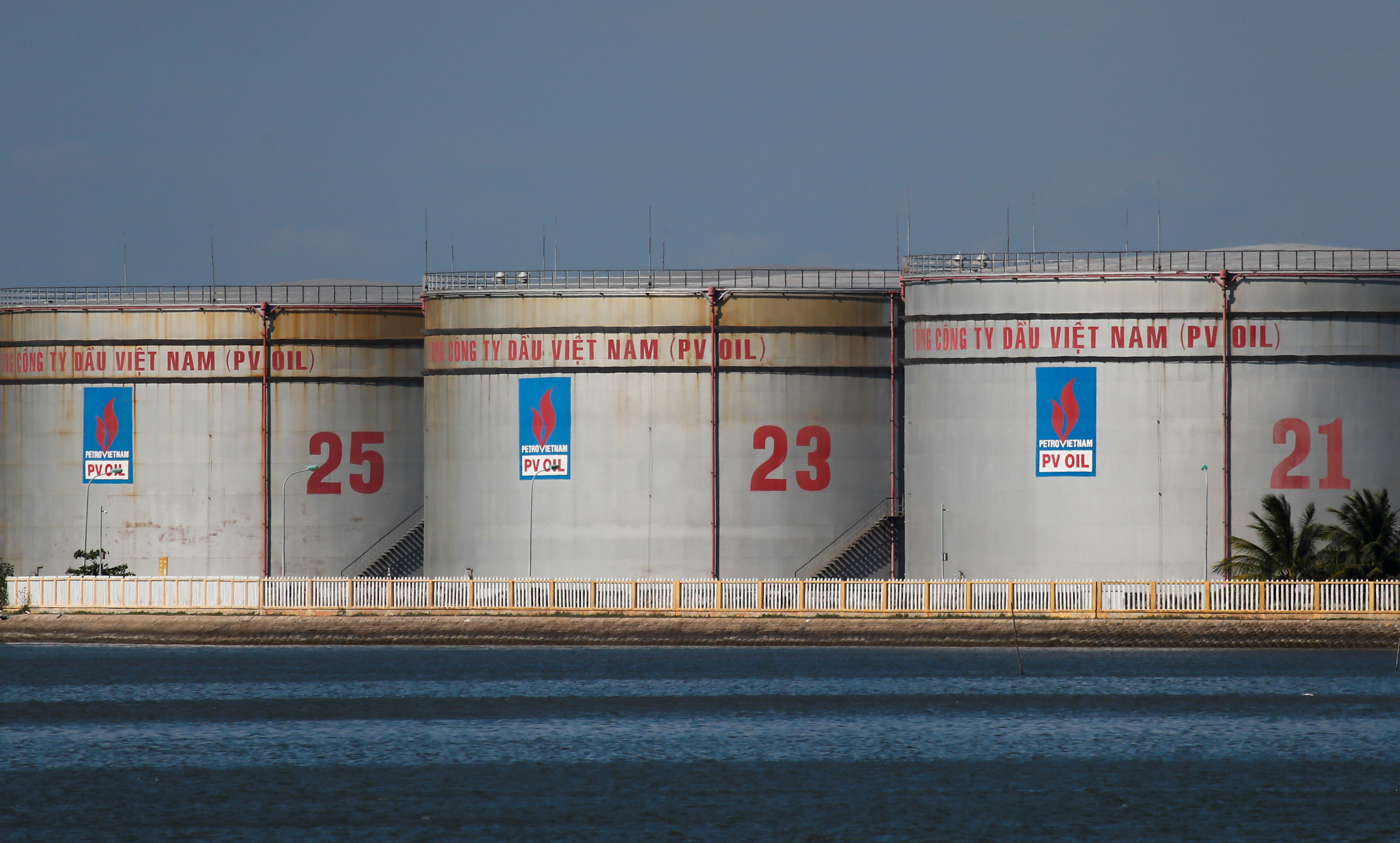 PetroVietnam oil tanks are pictured in Vung Tau