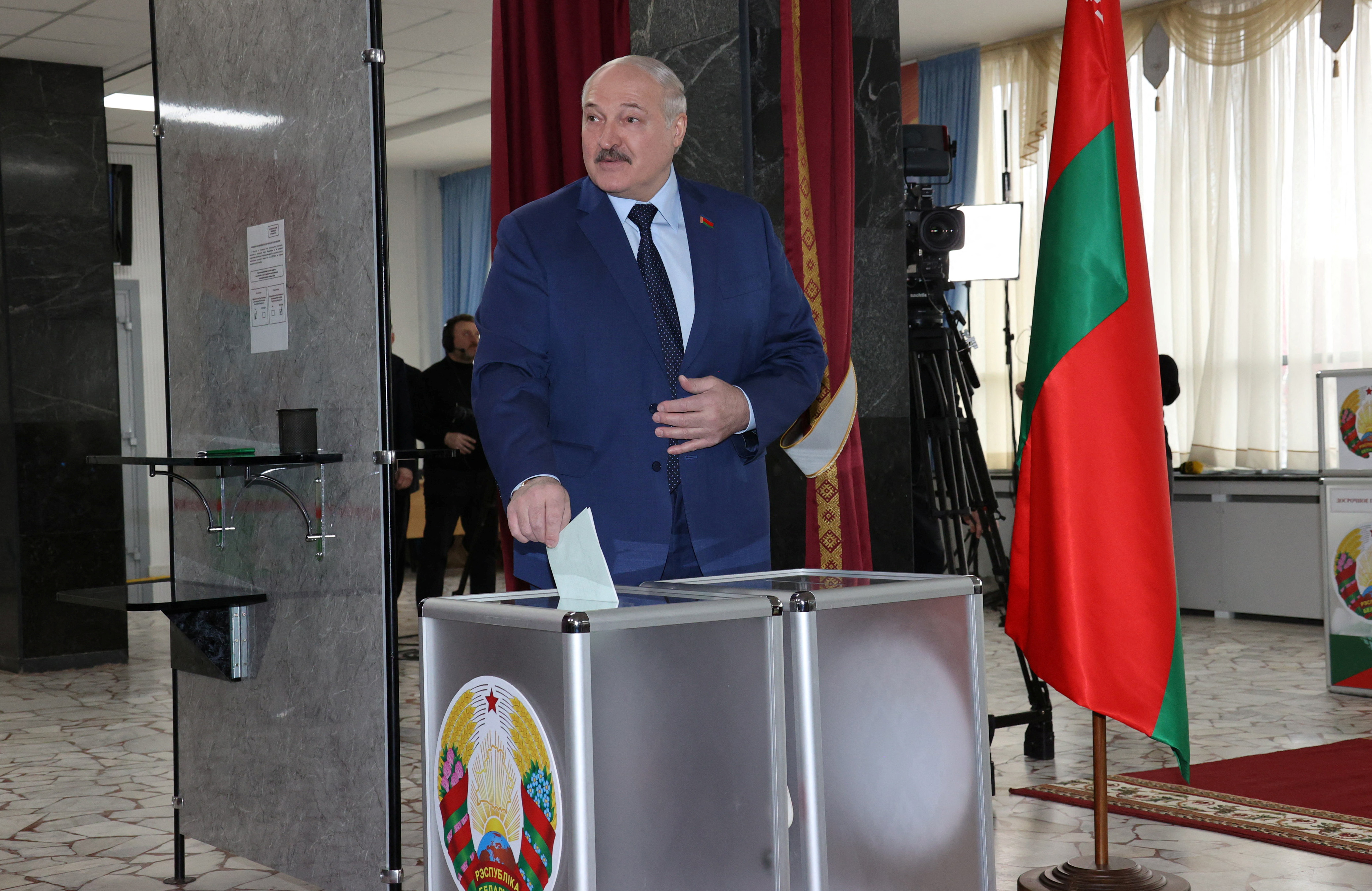 Belarusian President Lukashenko casts his ballot at constitutional referendum in Minsk