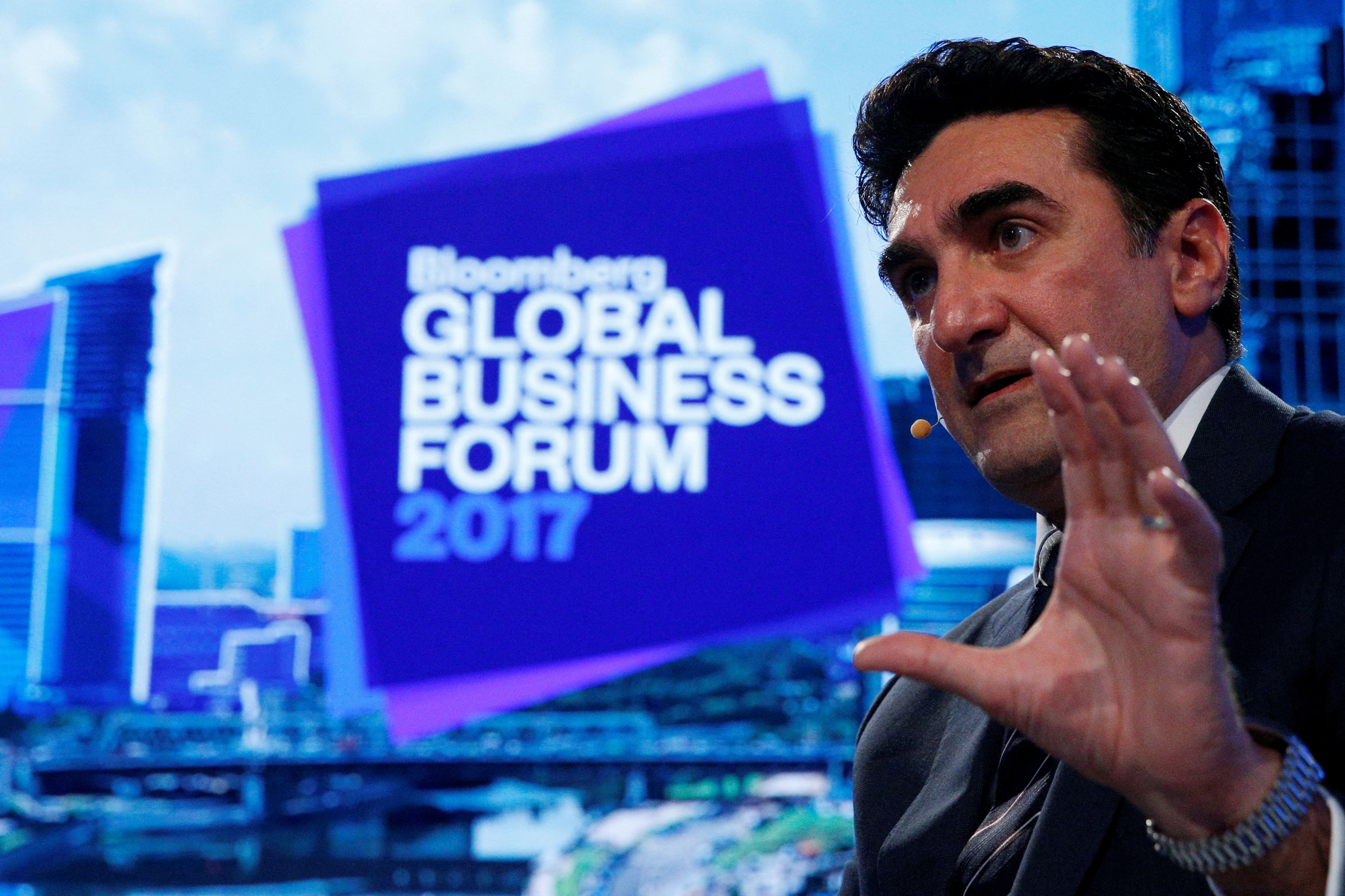 Saudi Arabia's Public Investment Fund managing director Yasir al-Rumayyan speaks at the Bloomberg Global Business Forum in New York