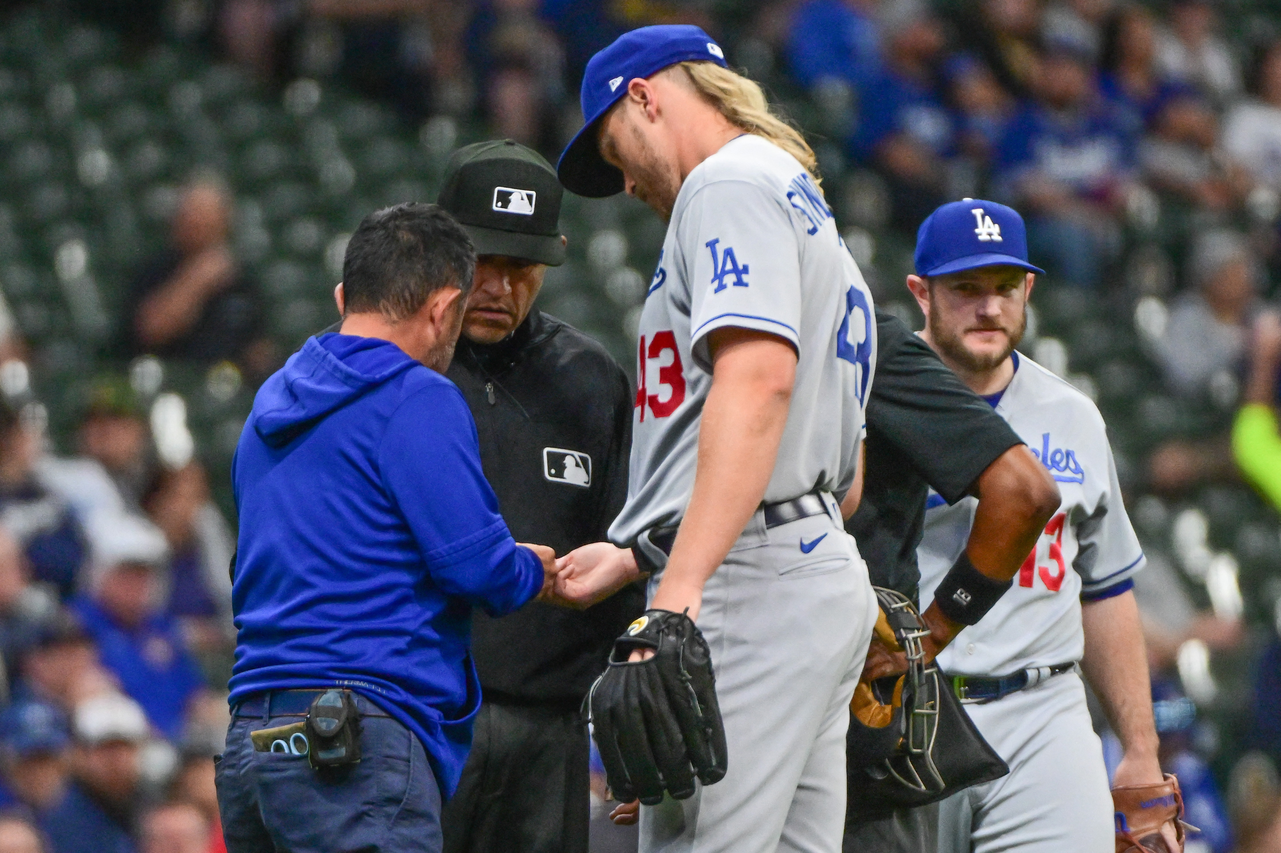 Will Smith Dodgers catcher praises bullpen after Noah Syndergaard exited  game vs Brewers