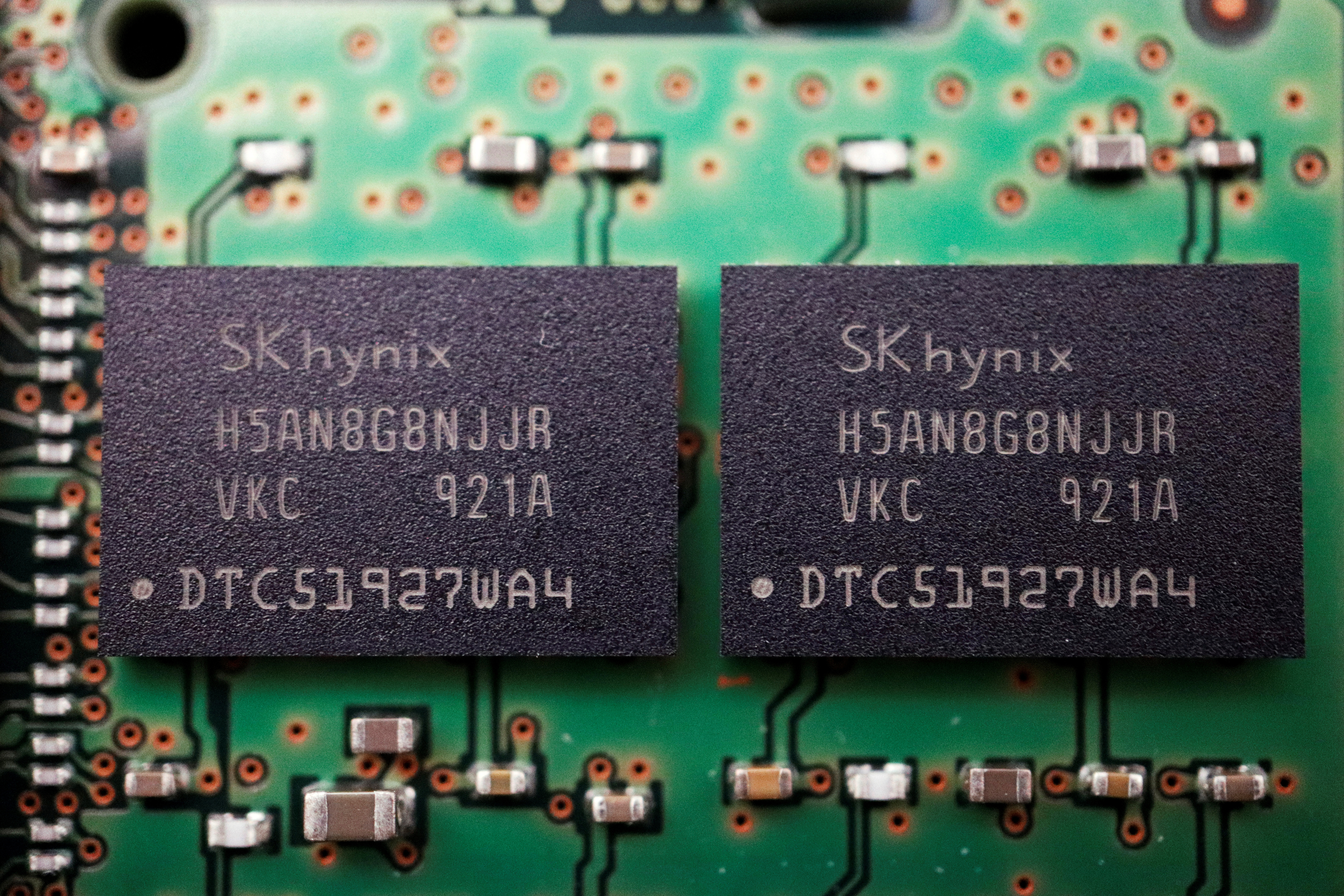 Illustration picture of memory chips by SK Hynix