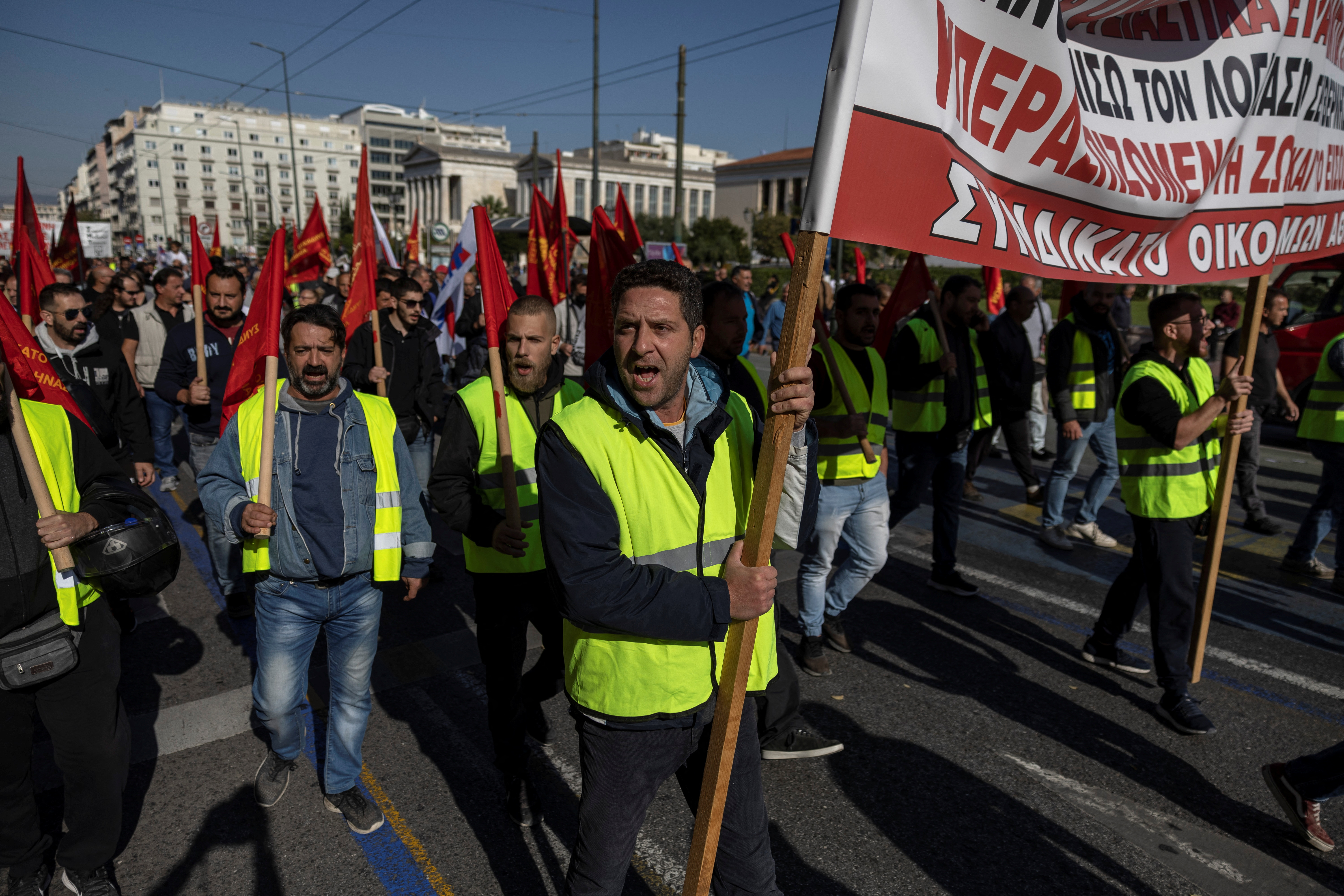 Eurozone crisis live: Thousands protest against Greek