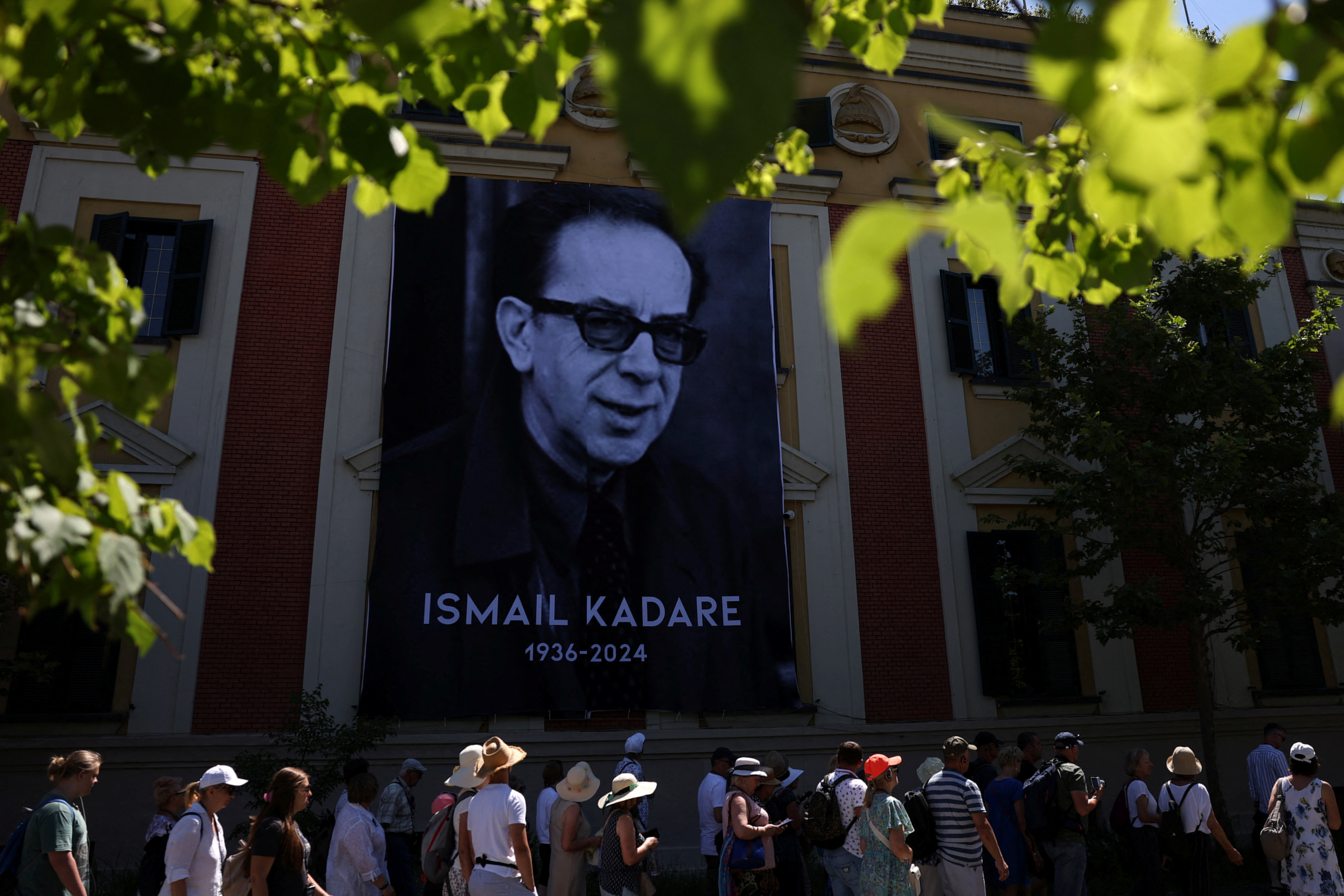 Funeral of Albanian novelist and playwright Ismail Kadare, in Tirana