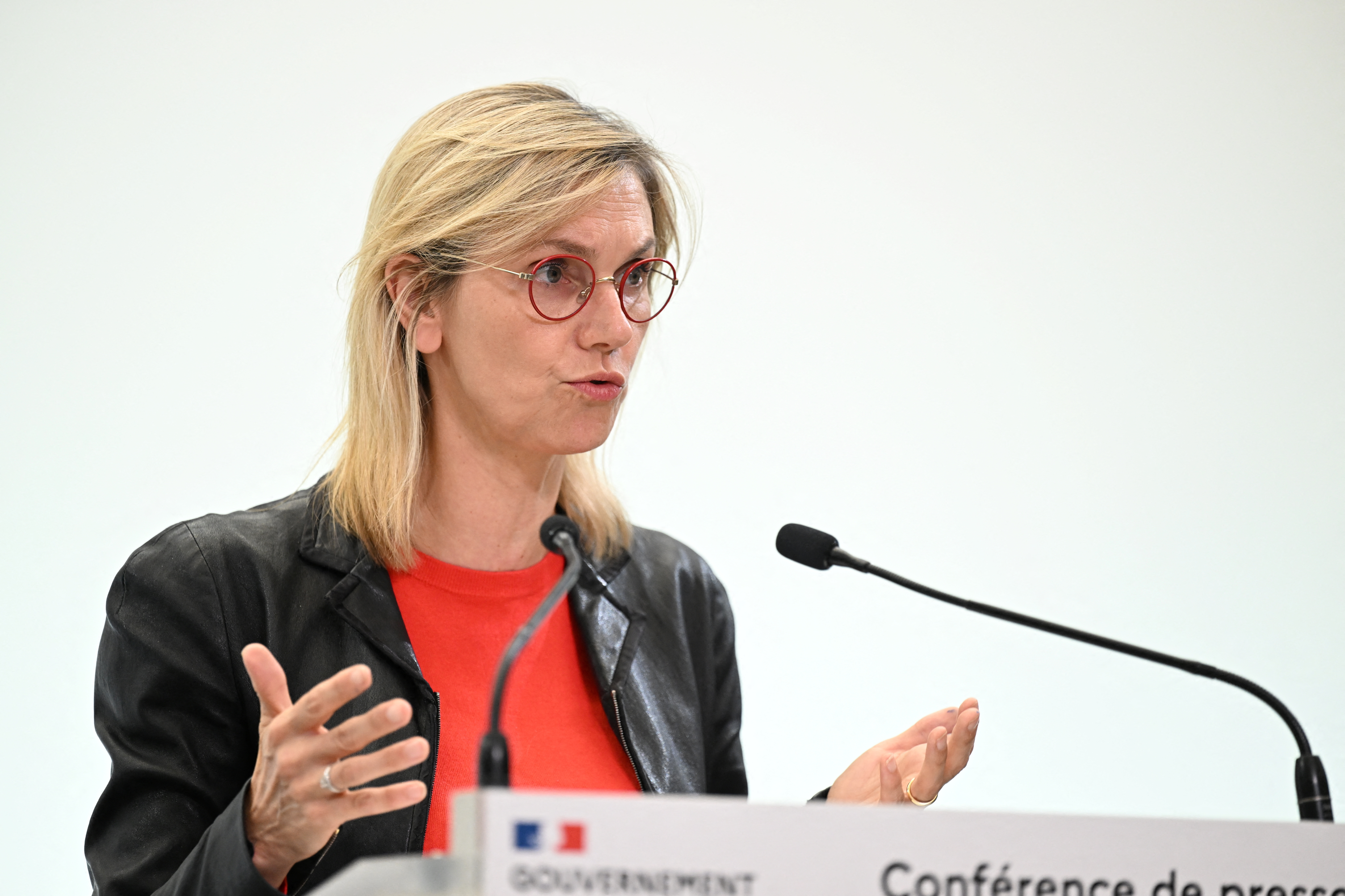 French Minister for Energy Transition Agnes Pannier-Runacher attends a press conference on the energy situation in France and Europe, in Paris
