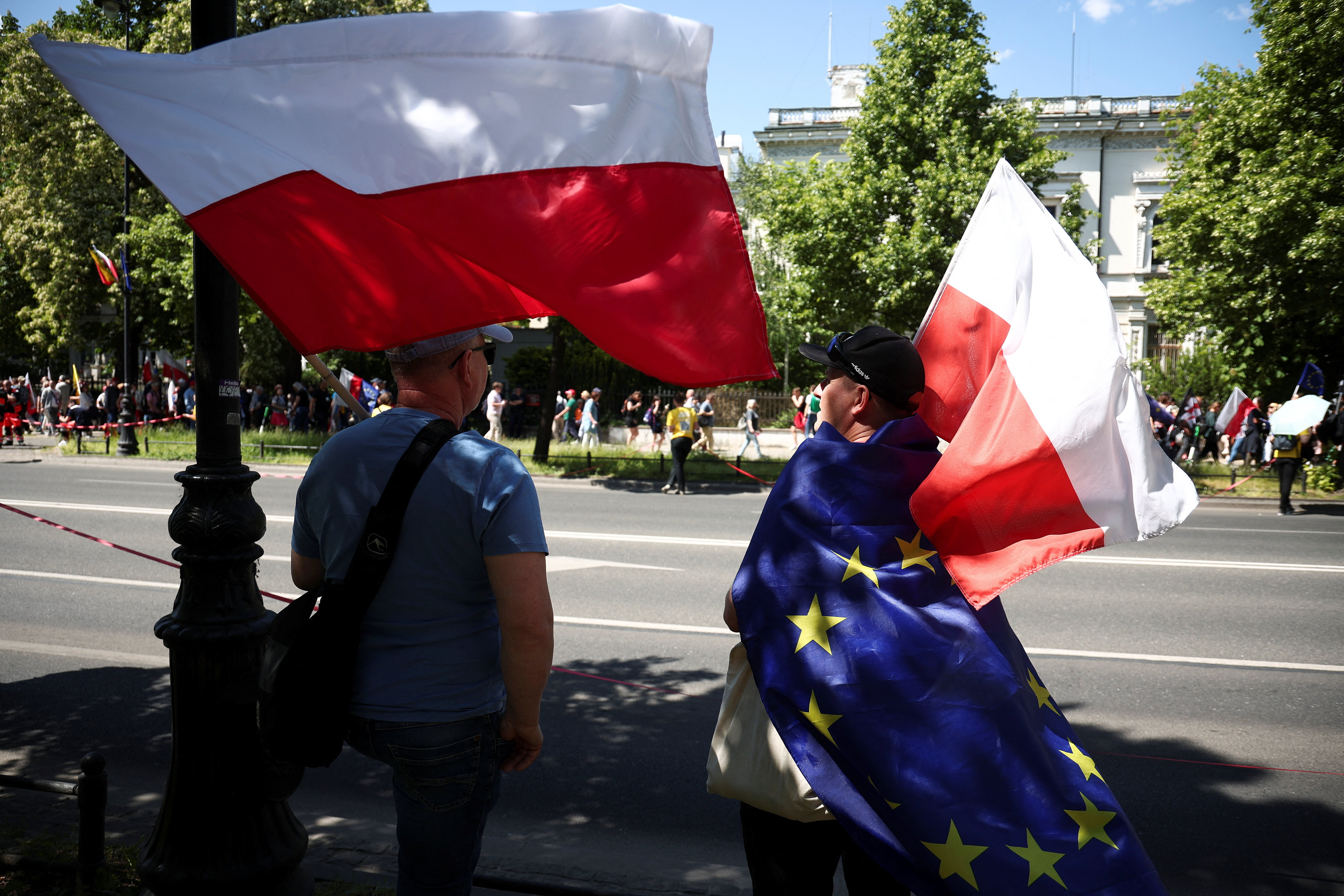 Polish opposition organises protest march on the anniversary of first postwar democratic elections, in Warsaw