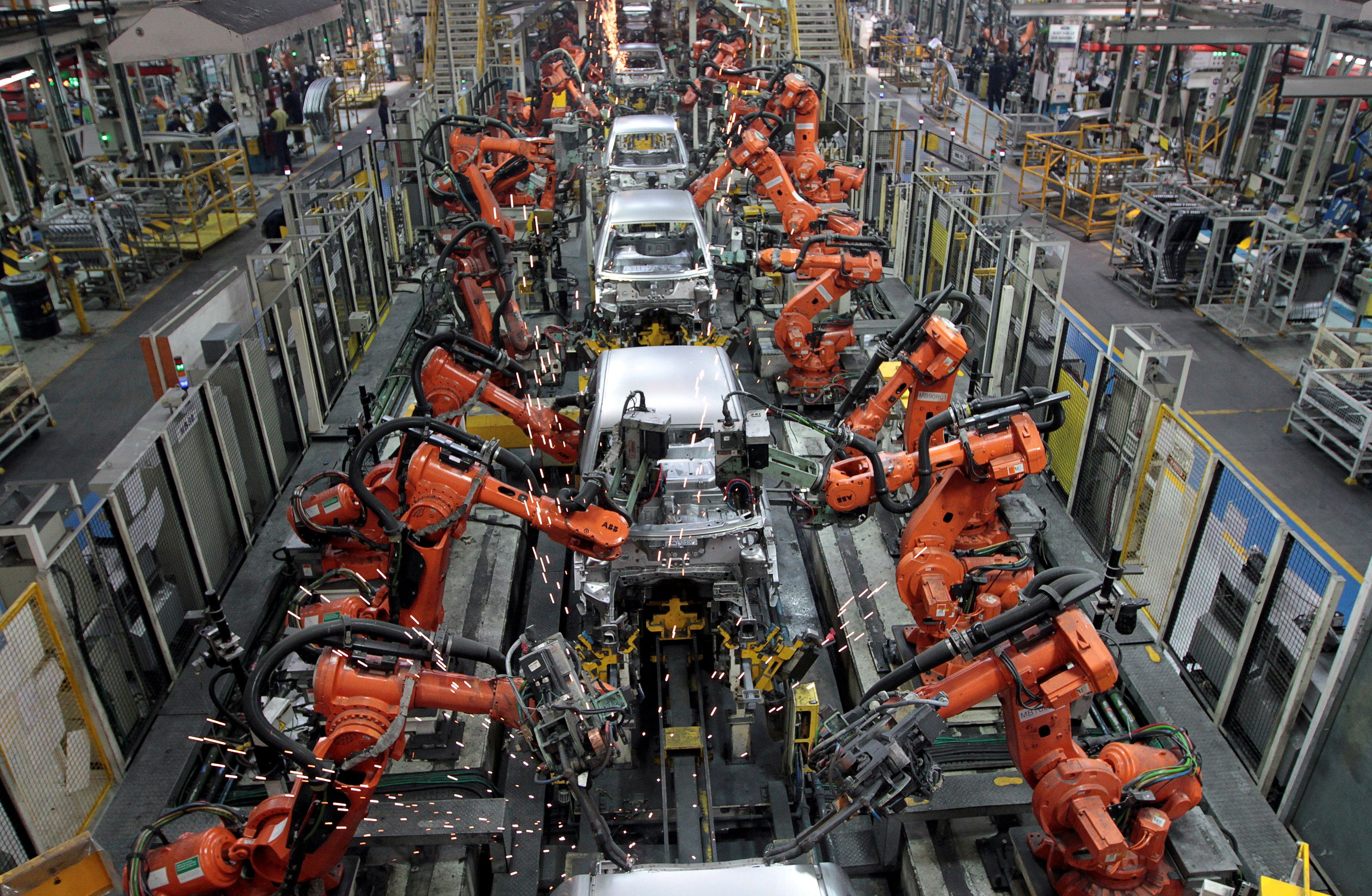 Ford cars are assembled at a plant of Ford India on the outskirts of Chennai