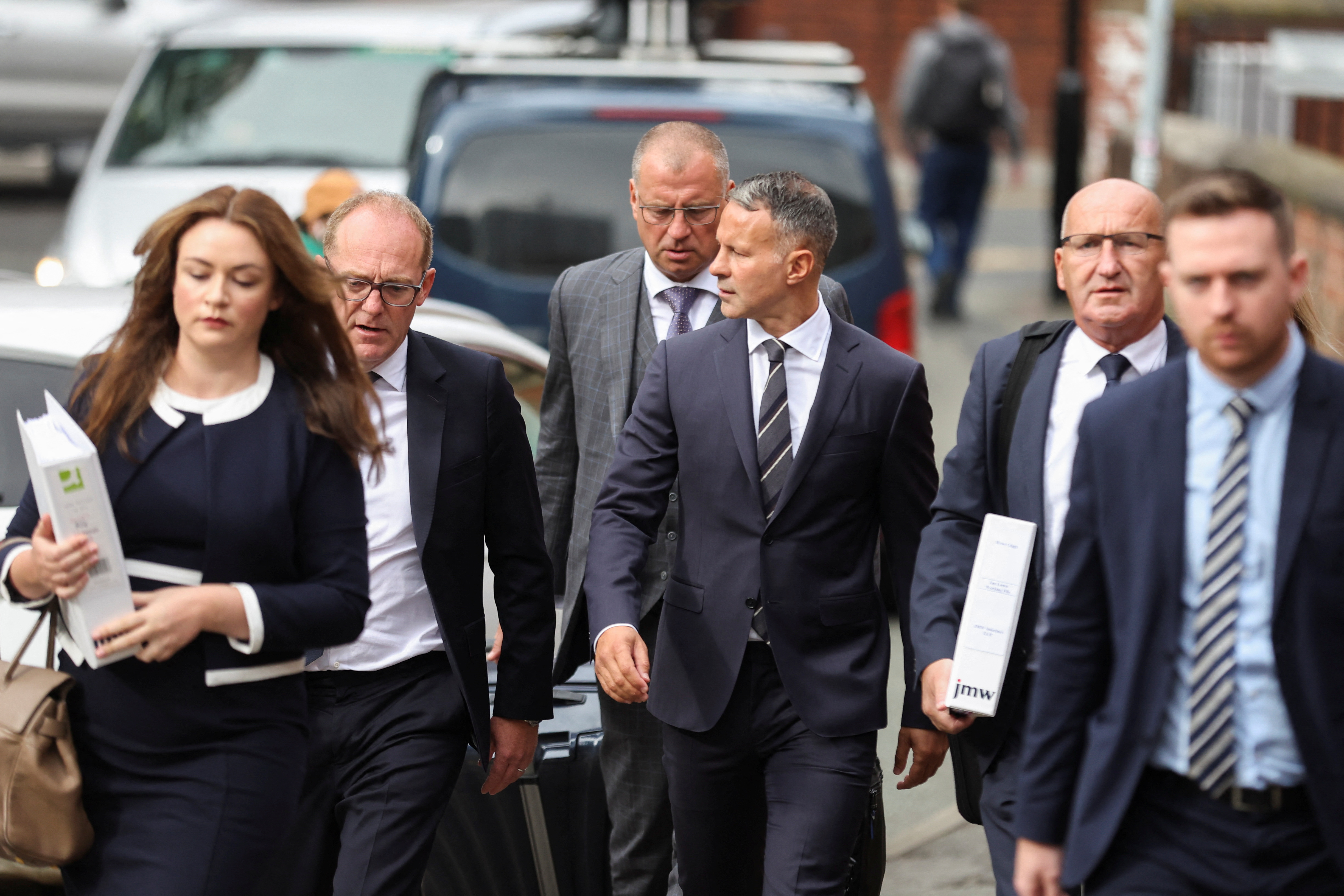 Former Manchester United footballer Giggs arrives at court in Manchester