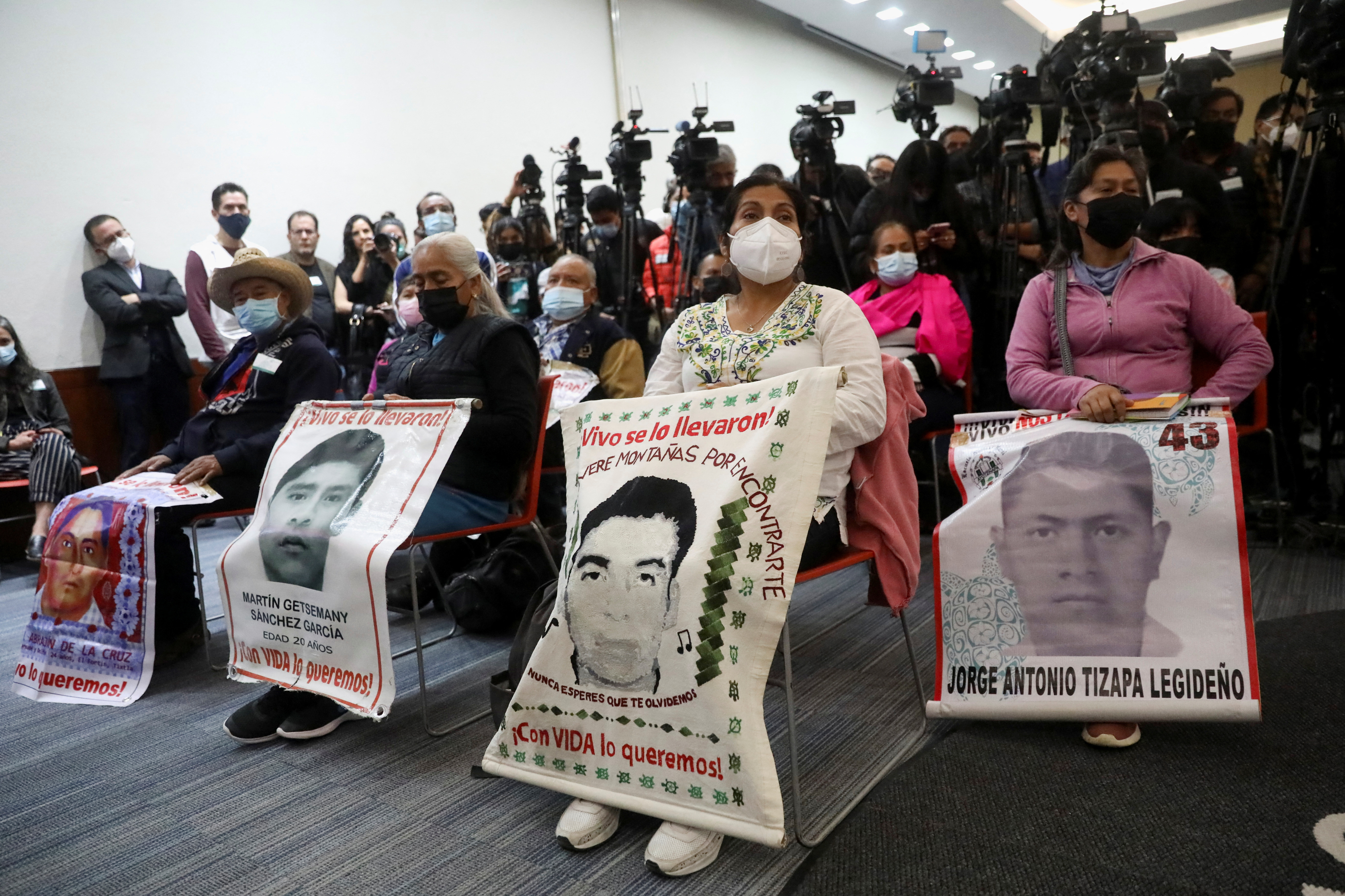 News conference on the 43 missing students of the Ayotzinapa teacher training college, in Mexico City