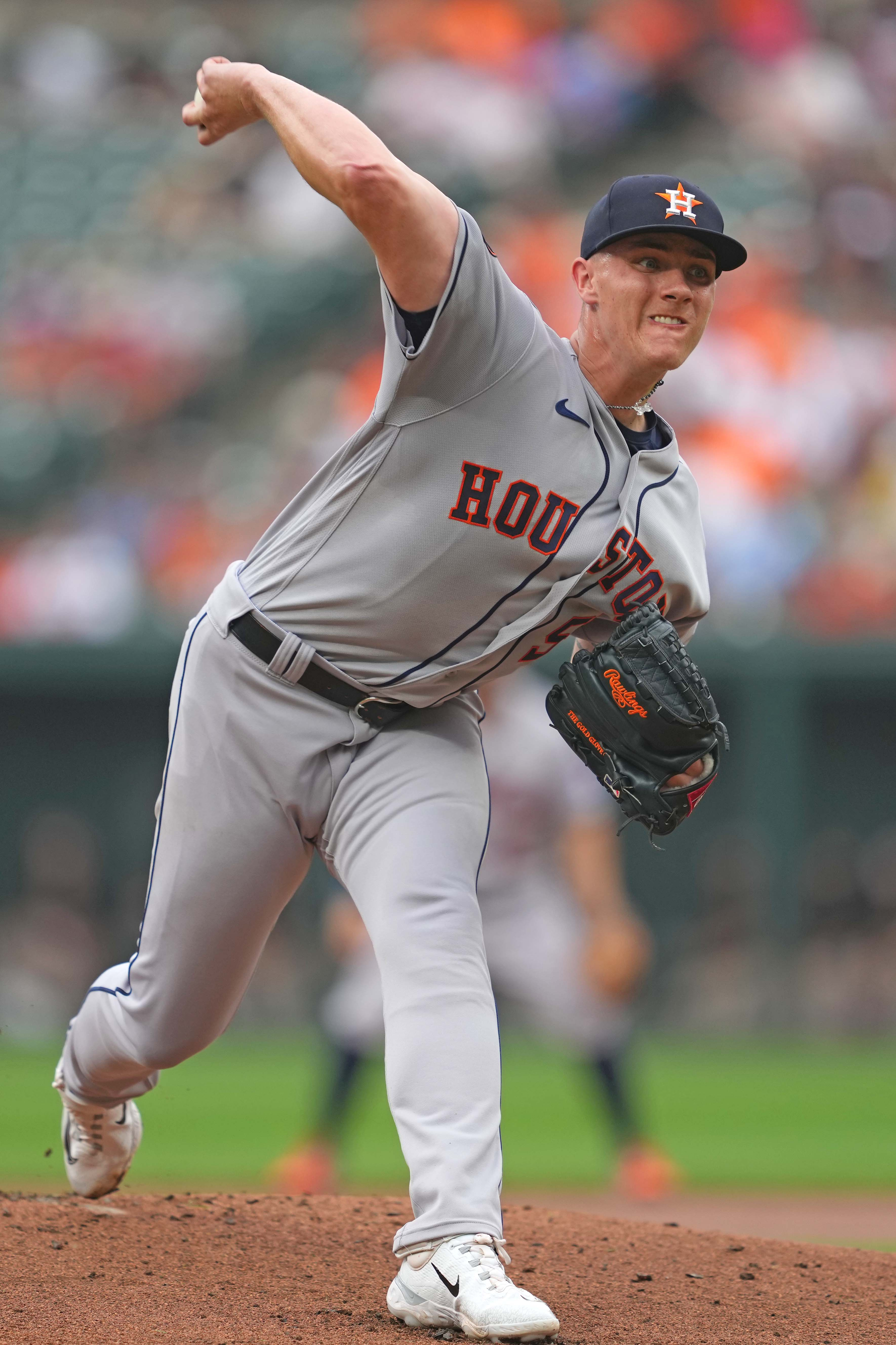 Baltimore Orioles pitcher Dean Kremer, right, is congratulated by catcher  Adley Rutschman after pitching a 6-0 shutout against the Houston Astros in  a baseball game, Friday, Sept. 23, 2022, in Baltimore. (AP