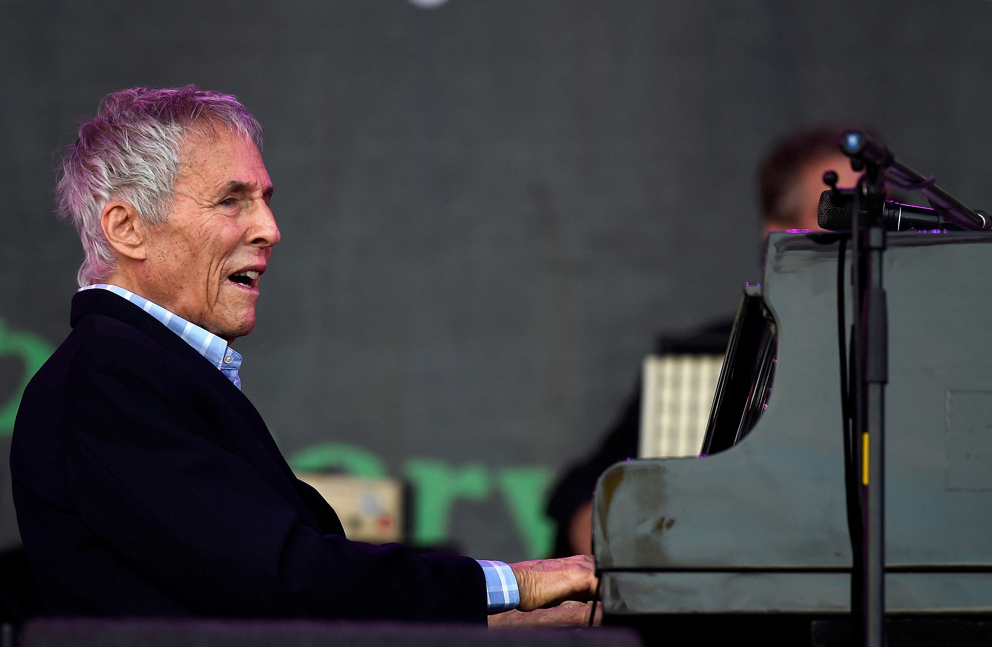Burt Bacharach performs on the Pyramid stage at Worthy Farm in Somerset during the Glastonbury Festival