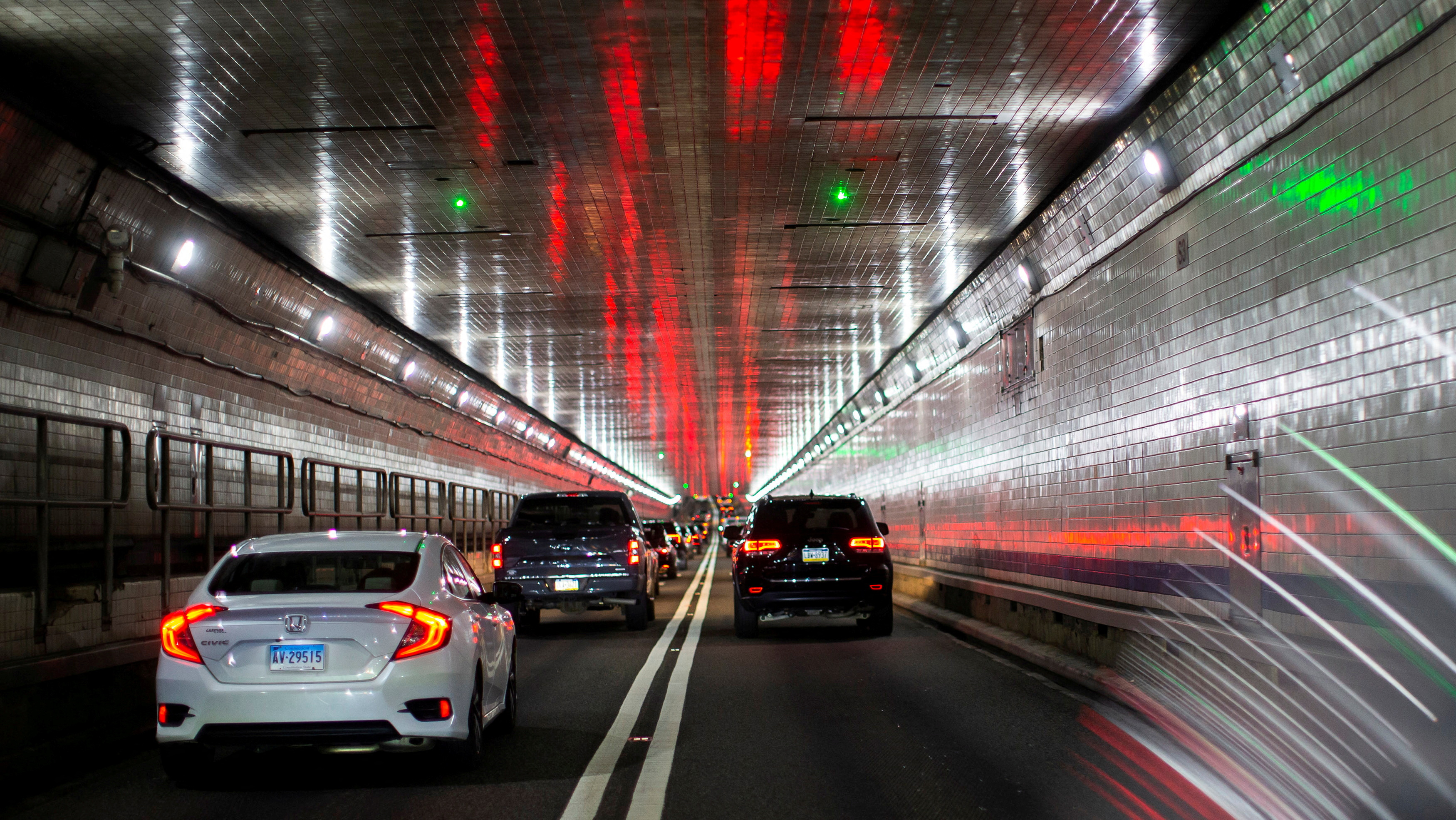 Traffic is seen at the Lincoln Tunnel ahead of the July 4th holiday, in New York City