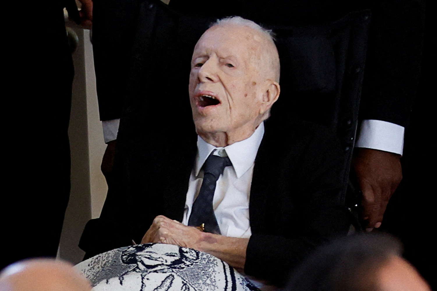 Jimmy Carter makes rare public appearance at his wife's memorial Reuters