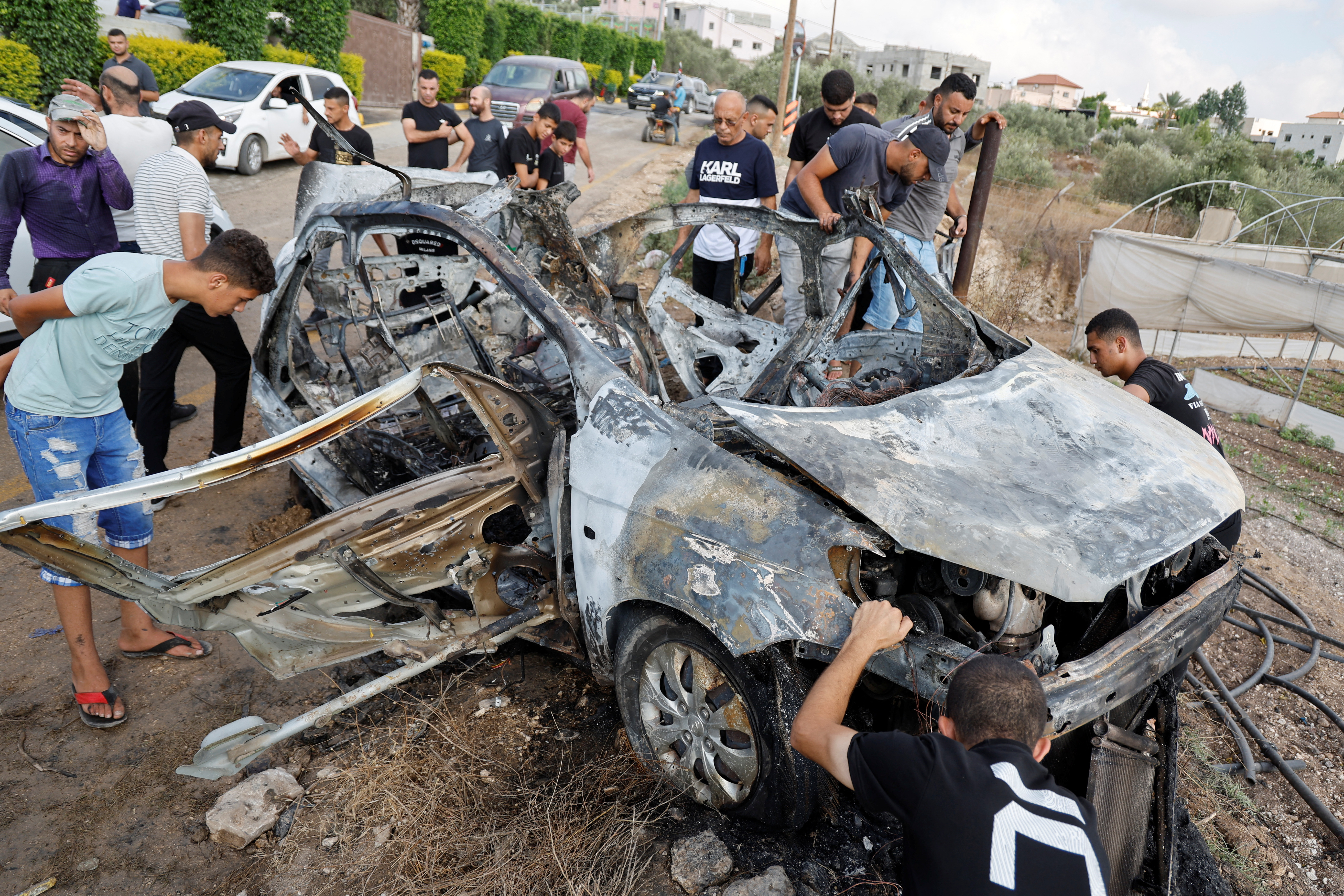 Aftermath of an Israeli airstrike, in Zeita, near Tulkarm,