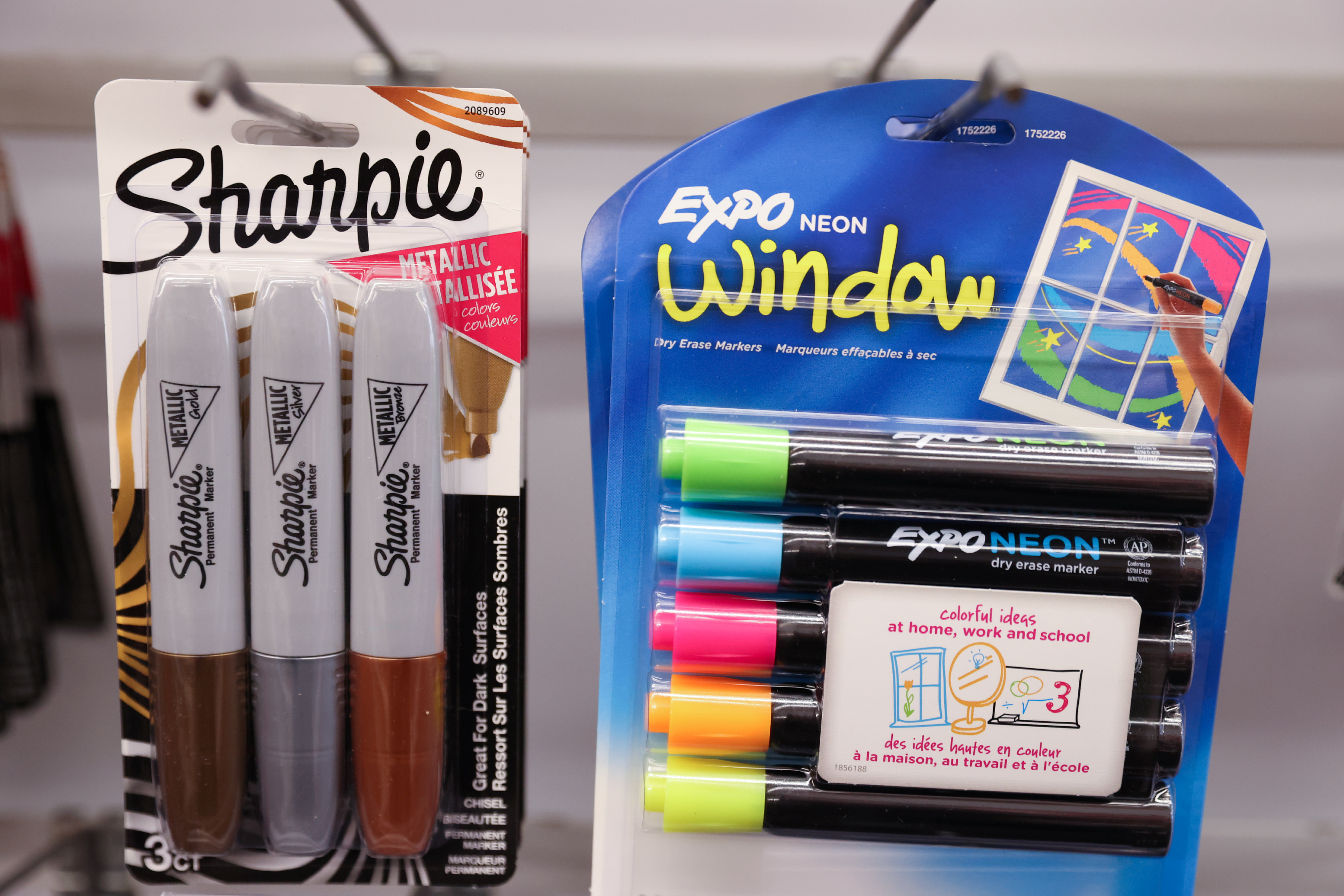 Sharpie markers owned by Newell Brands are seen for sale in a store in Manhattan, New York City