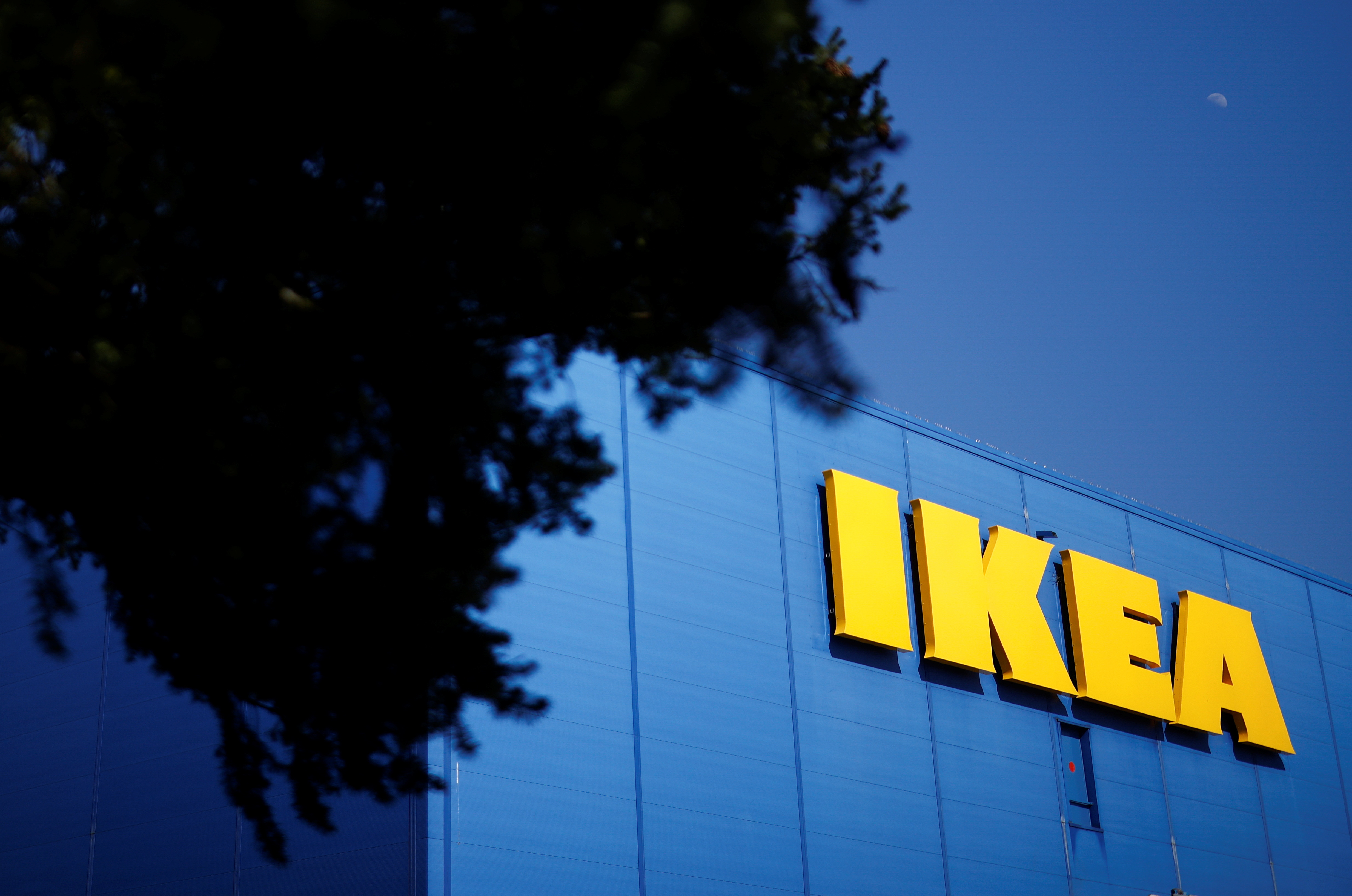 The company's logo is seen outside of an IKEA Group store in Saint-Herblain near Nantes