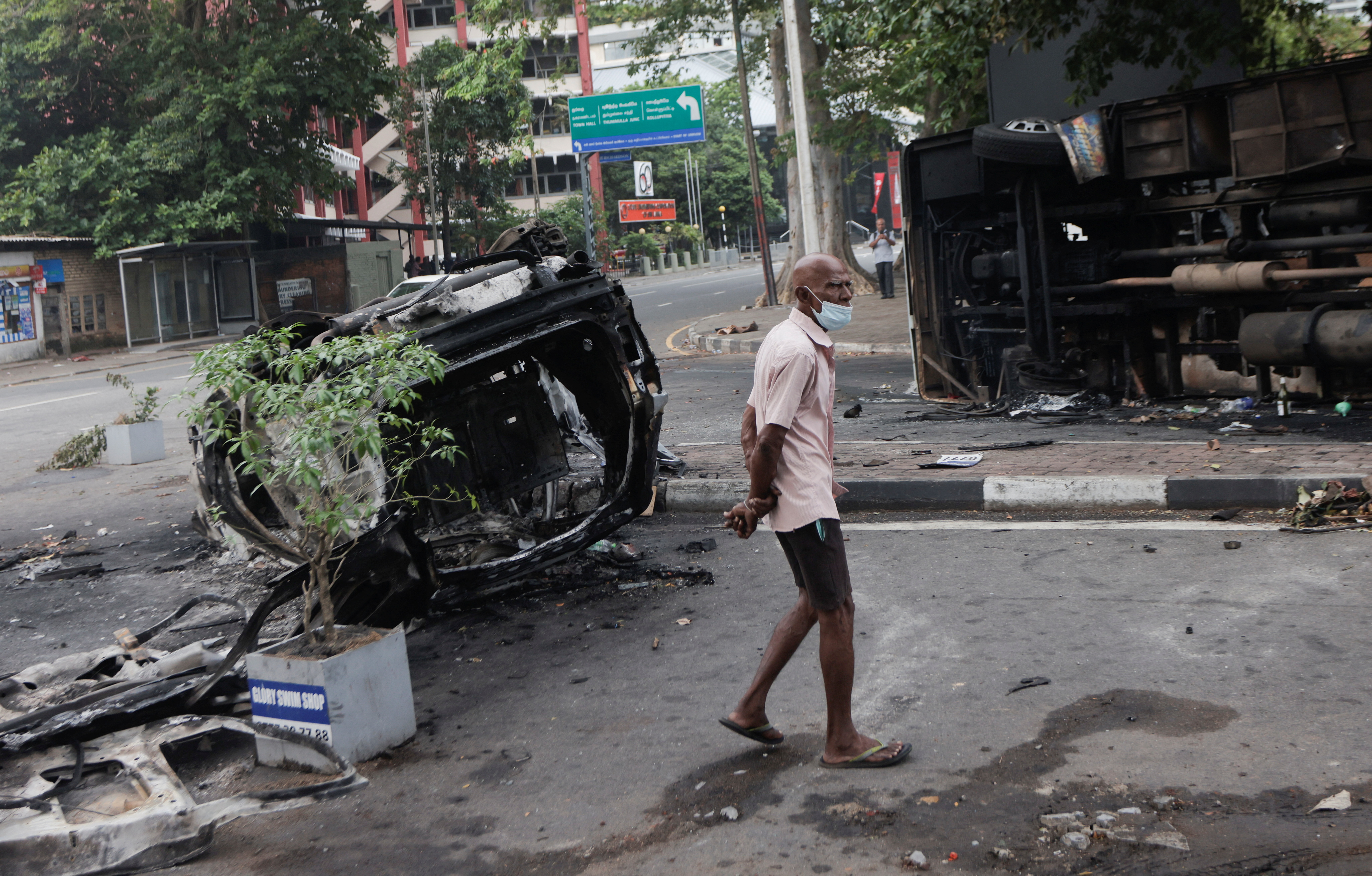 Sri Lanka's ruling party supporters storm anti-government protest camp in Colombo
