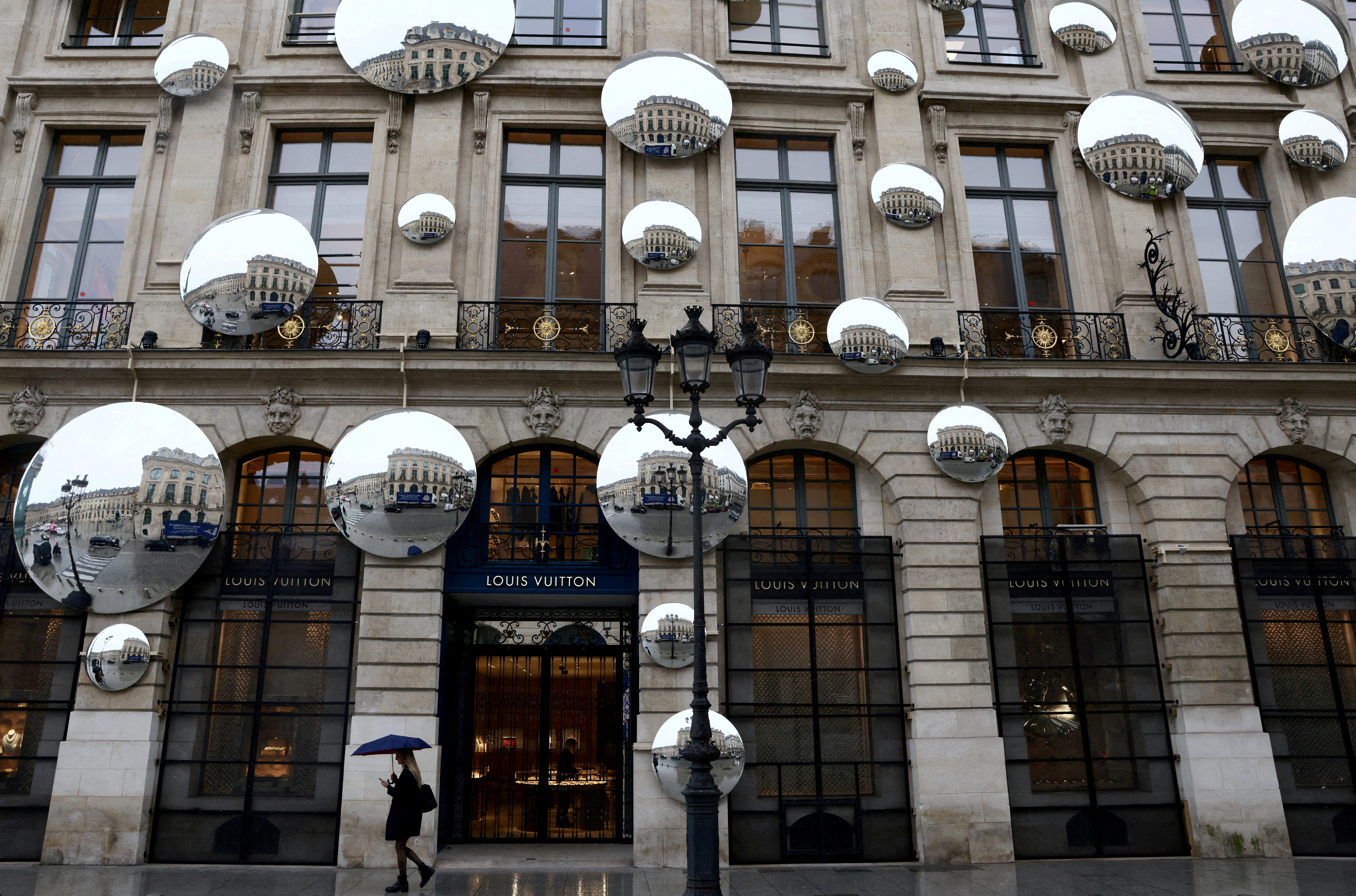 The luxury retailer Louis Vuitton store at Place Vendome in Paris