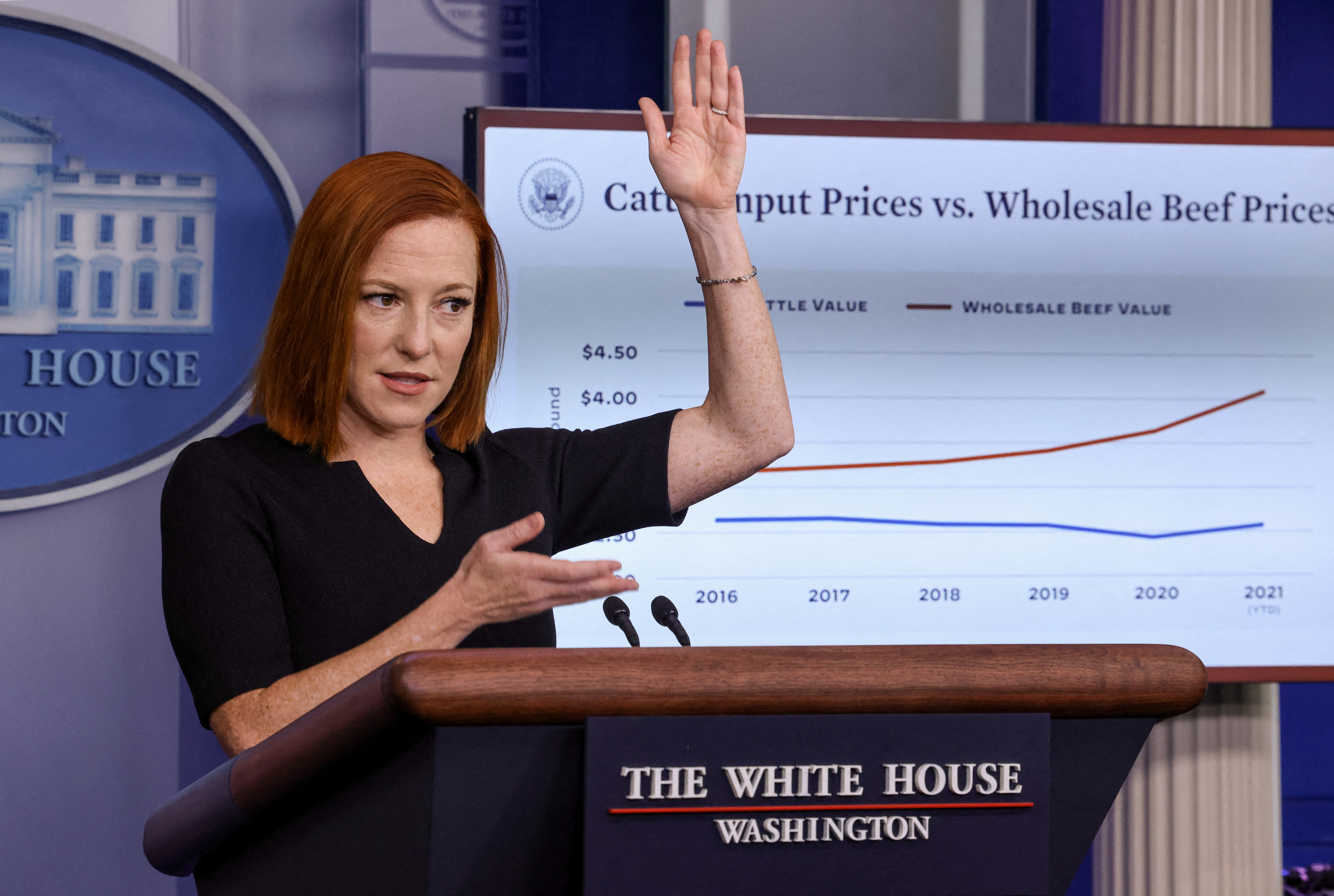 Press Secretary Jen Psaki holds a media briefing at the White House in Washington, U.S., January 4, 2022. REUTERS/Evelyn Hockstein
