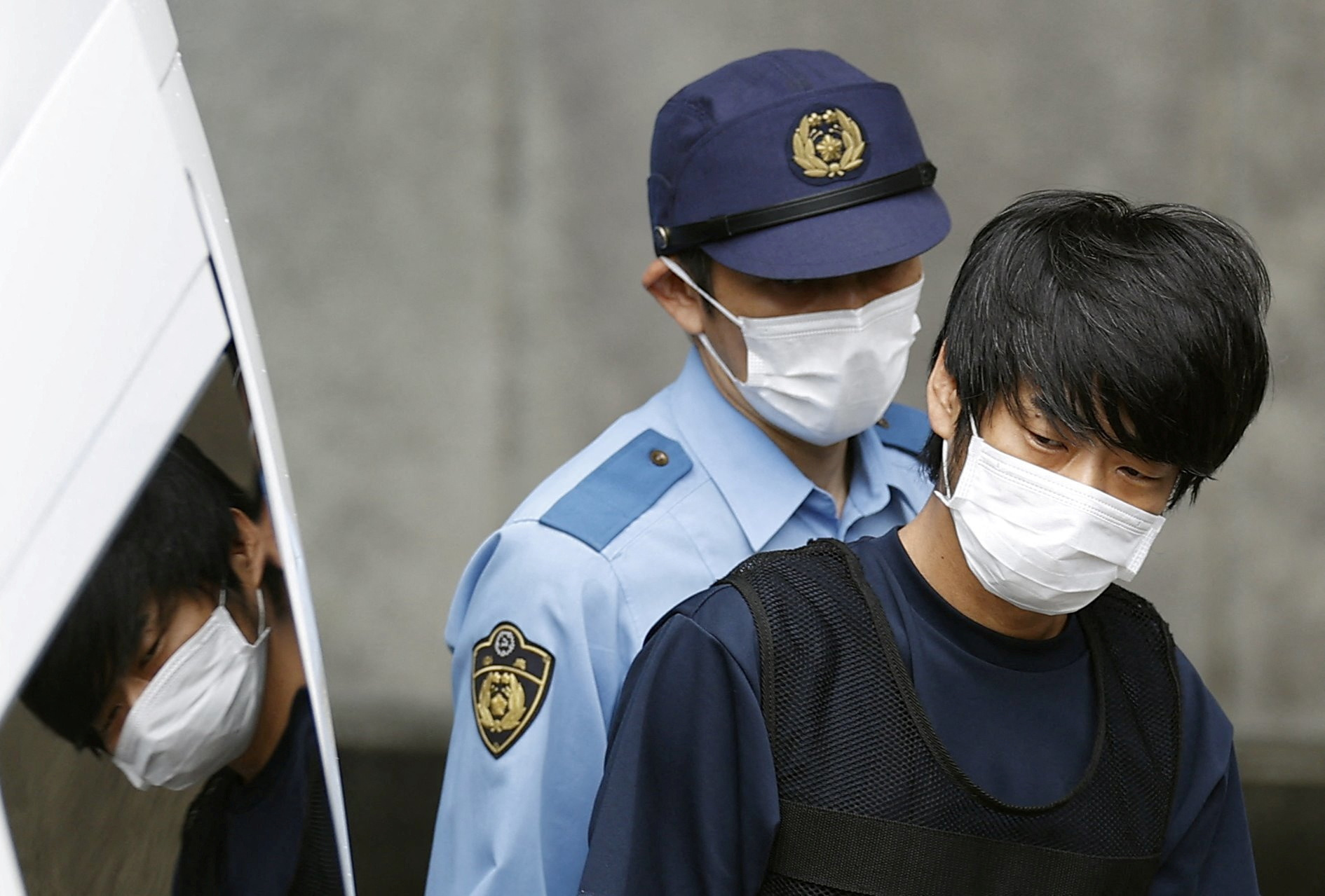 Tetsuya Yamagami, suspected of murdering former Japanese Prime Minister Shinzo Abe, is being taken to prosecutors in Nara, Japan.