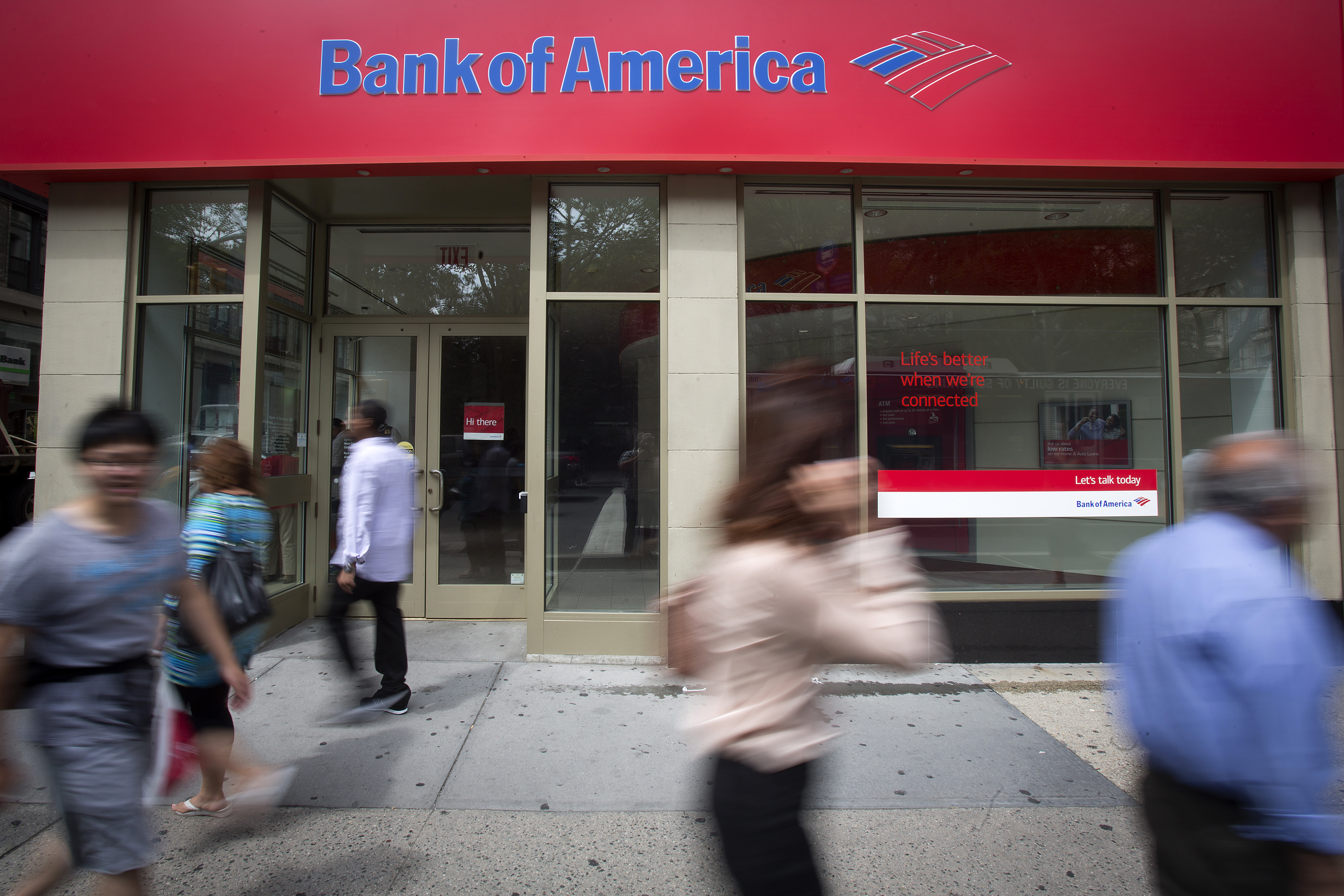A Bank Of America sign in the Manhattan borough of New York