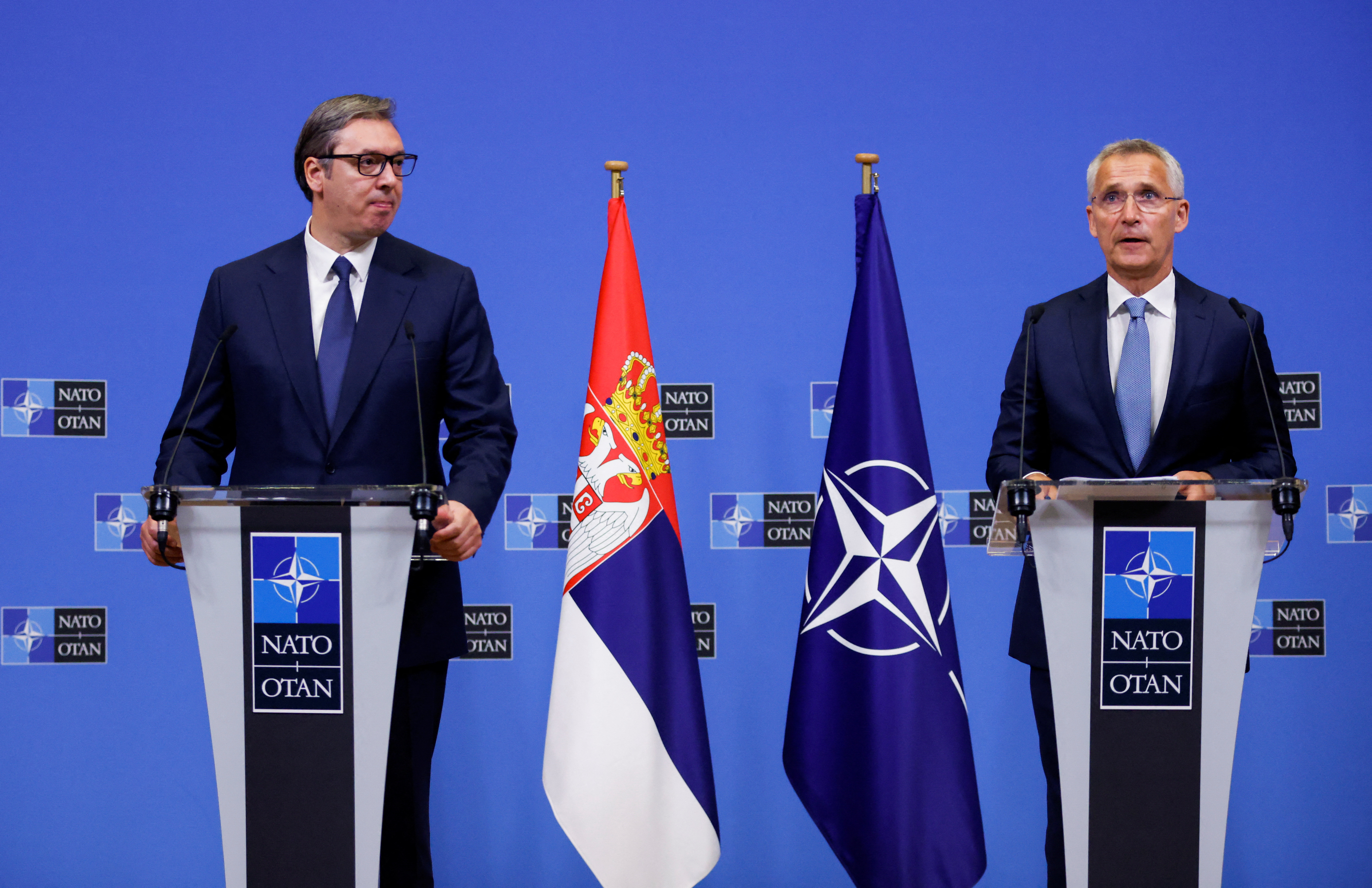 NATO's Stoltenberg meets Serbian President Vucic, in Brussels
