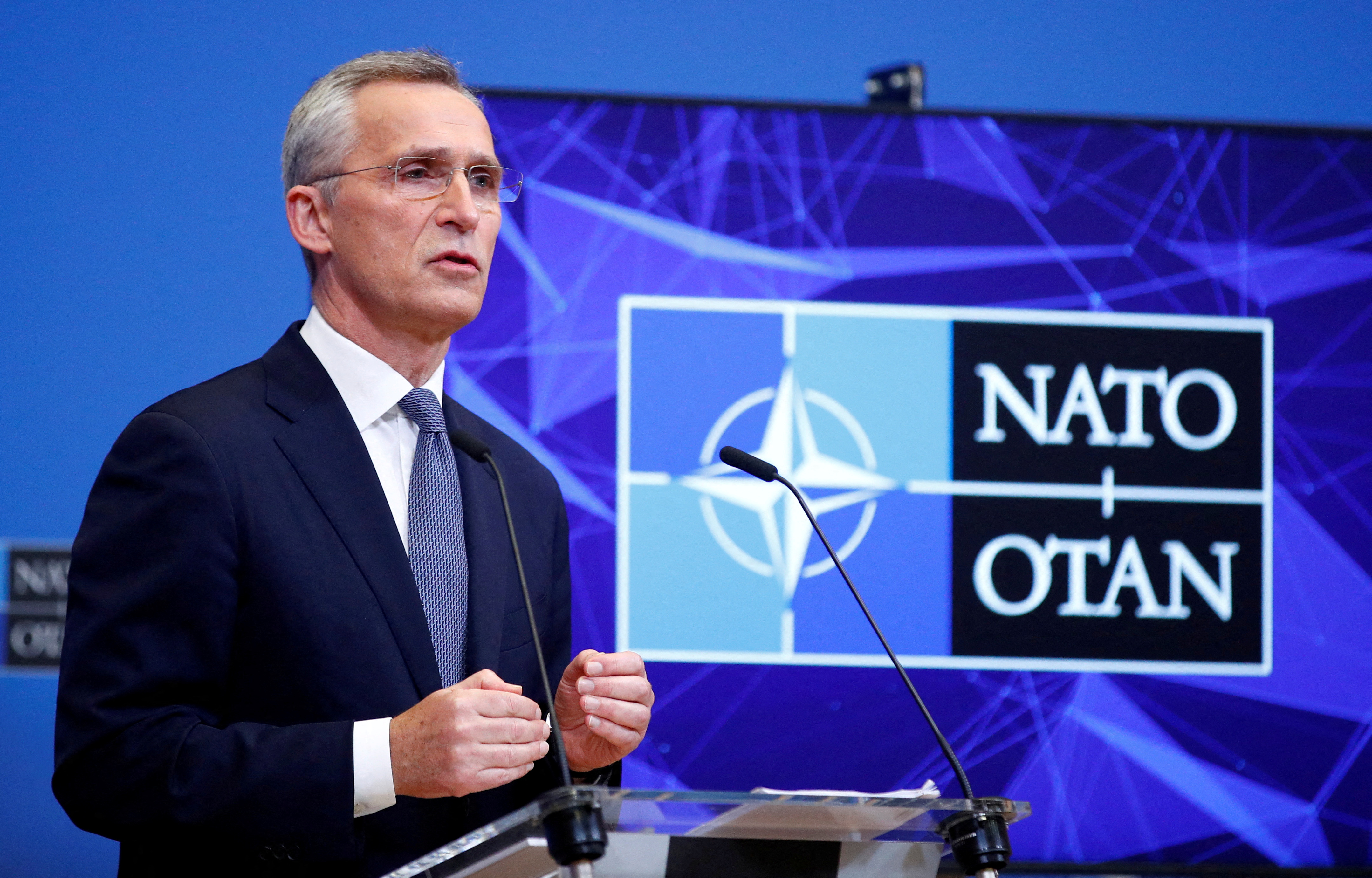 NATO Secretary General Stoltenberg holds a news conference