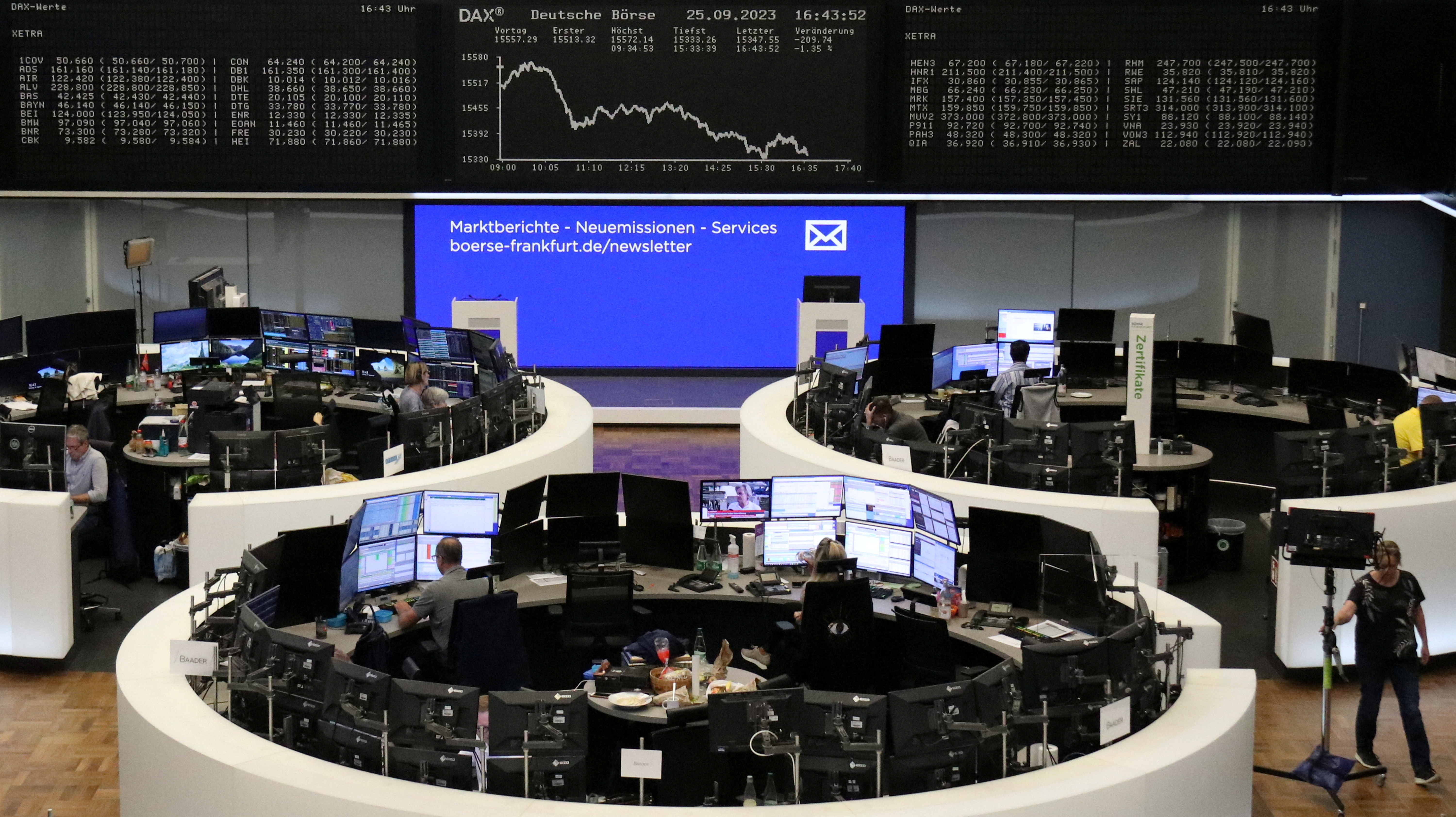 German share price index DAX graph is pictured at the stock exchange in Frankfurt