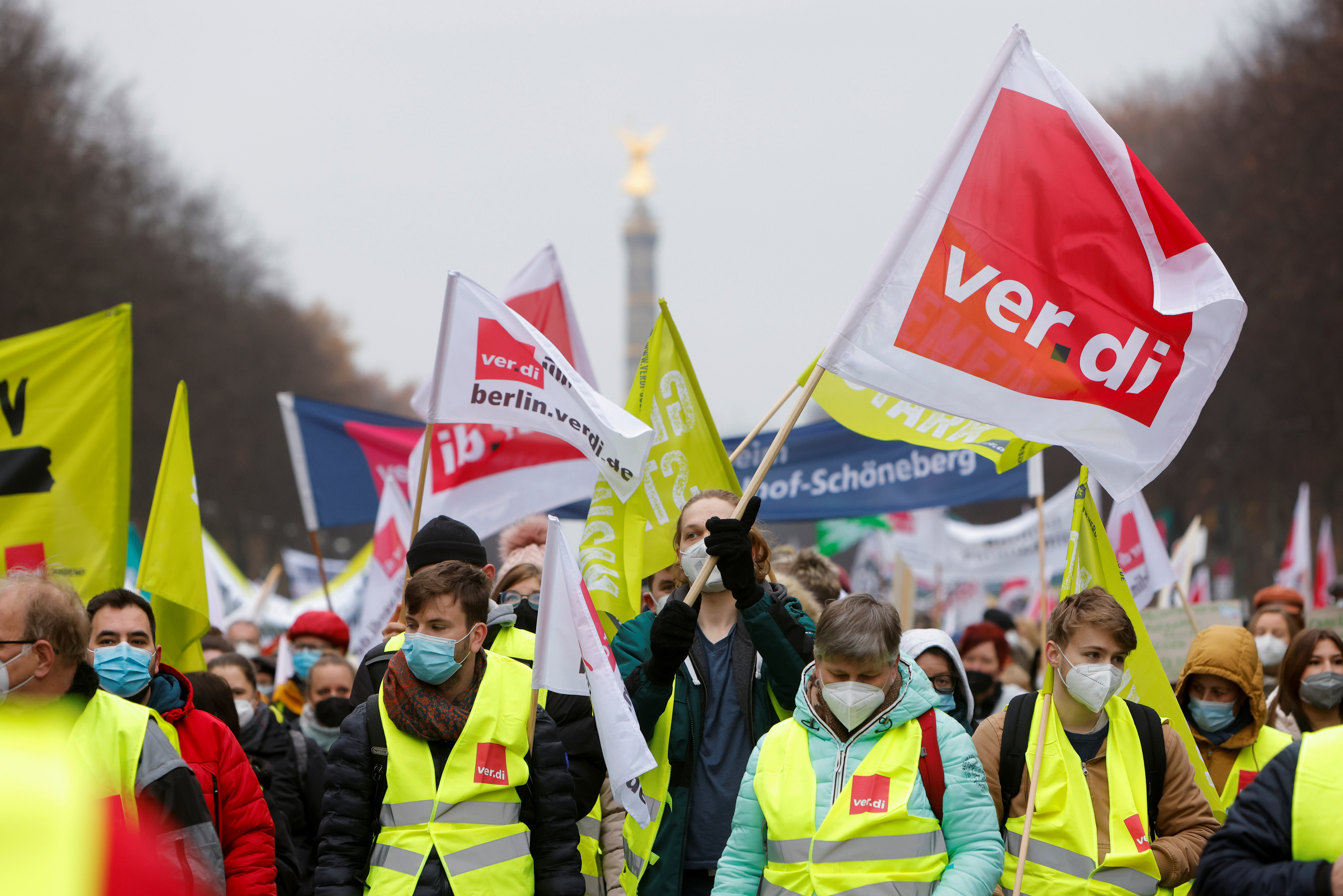 Protest of German trade union Verdi, in Berlin