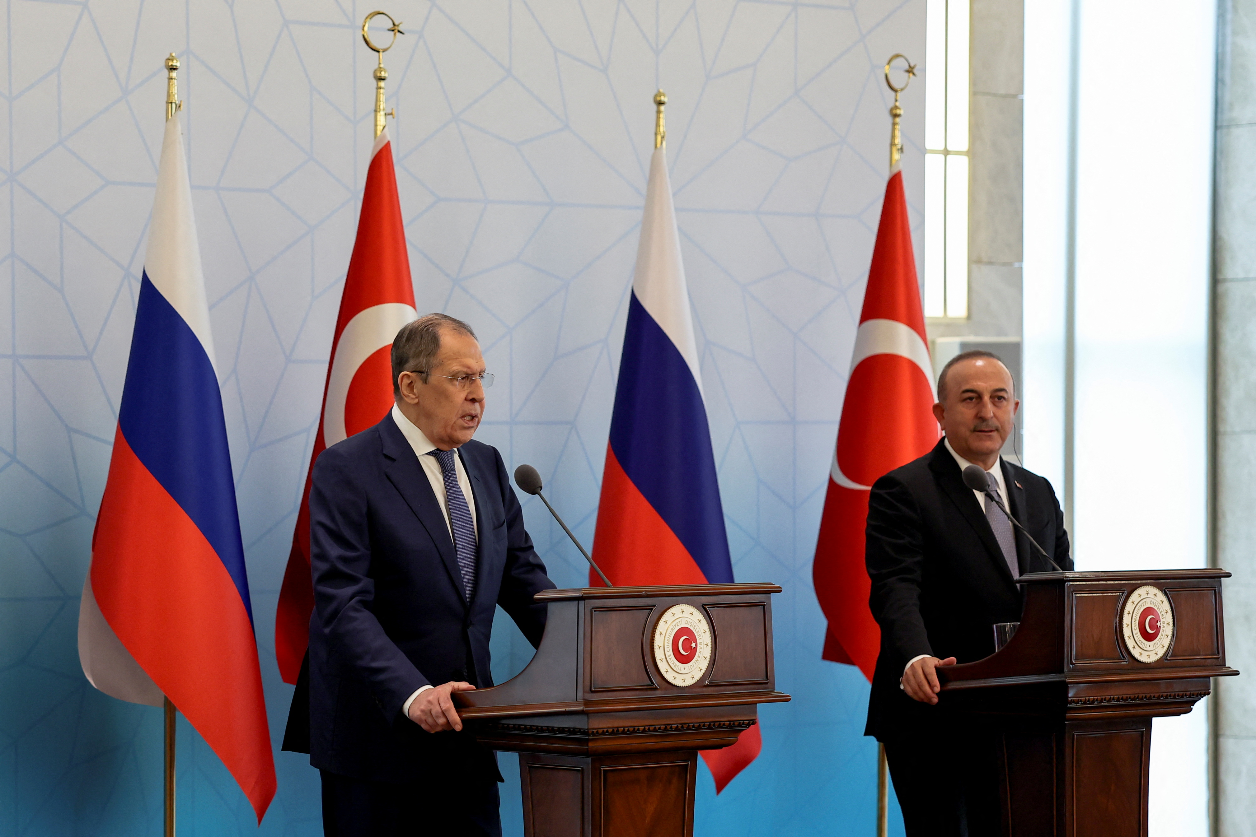 Turkish Foreign Minister Cavusoglu and Russian Foreign Minister Lavrov meet in Ankara