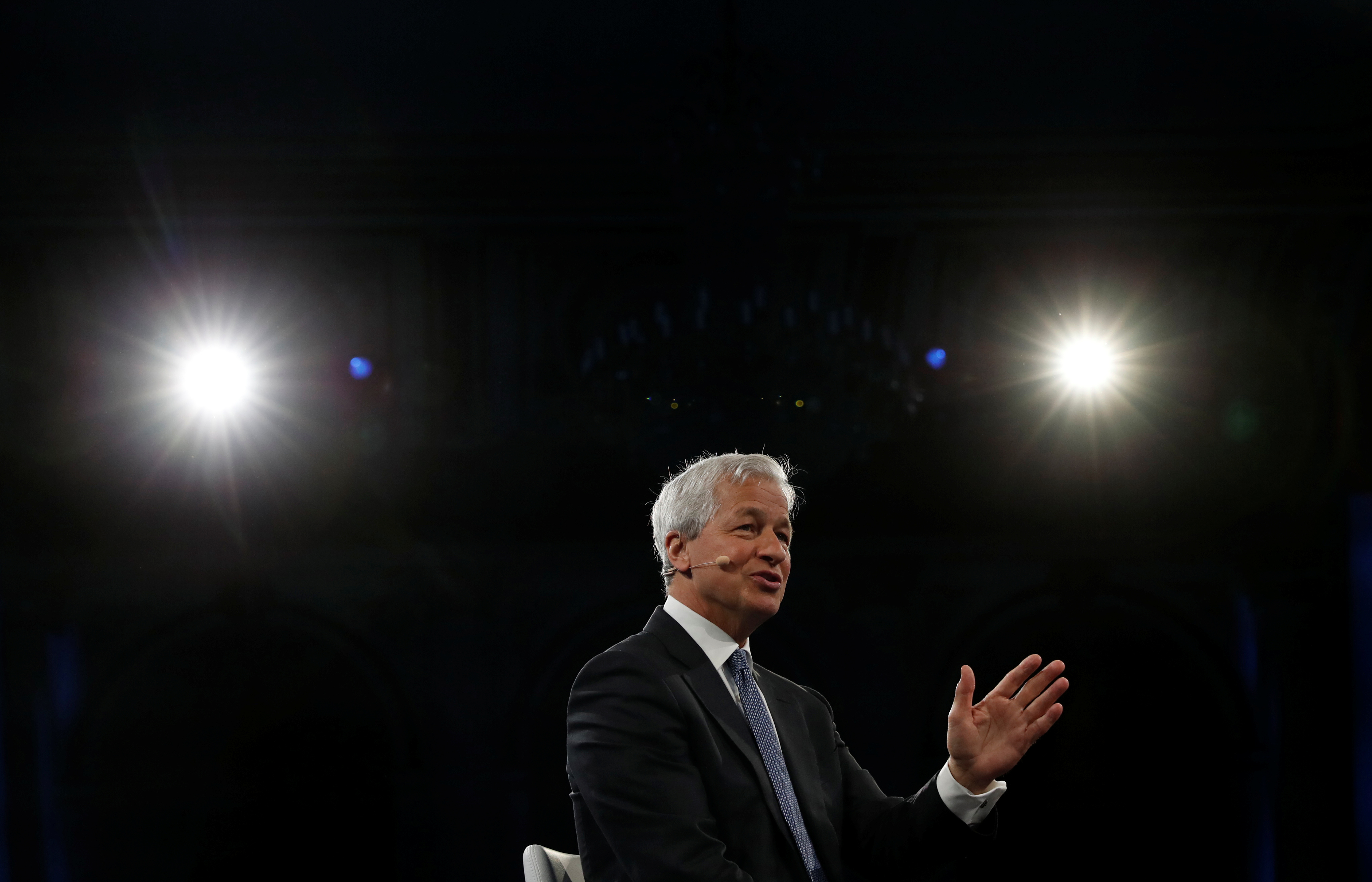 Jamie Dimon, chairman & CEO of JP Morgan Chase & Co., speaks during the Bloomberg Global Business Forum in New York City, New York, U.S., September 25, 2019.