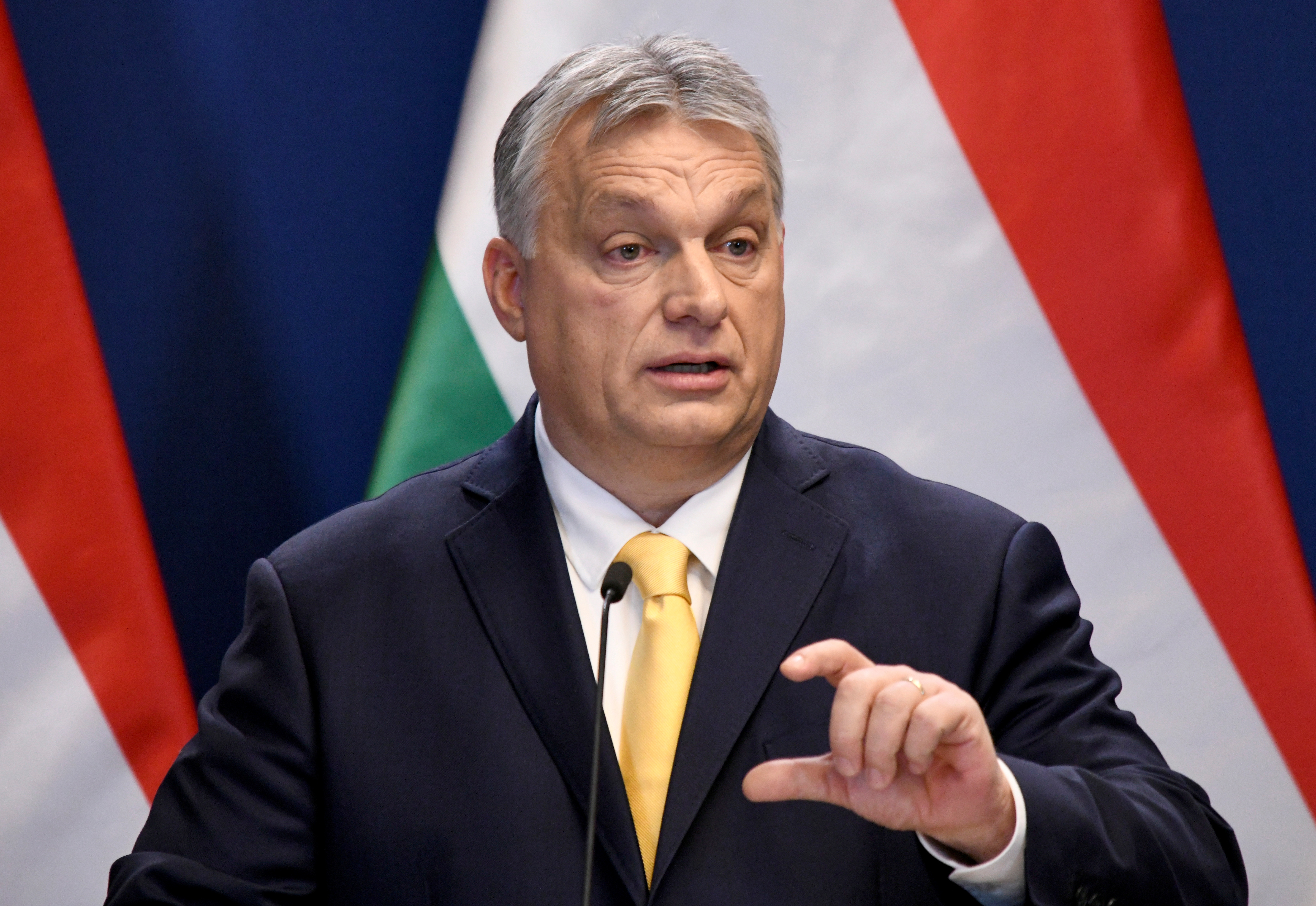 Hungarian Prime Minister Viktor Orban holds an international news conference in Budapest, Hungary, January 9, 2020. REUTERS/Tamas Kaszas