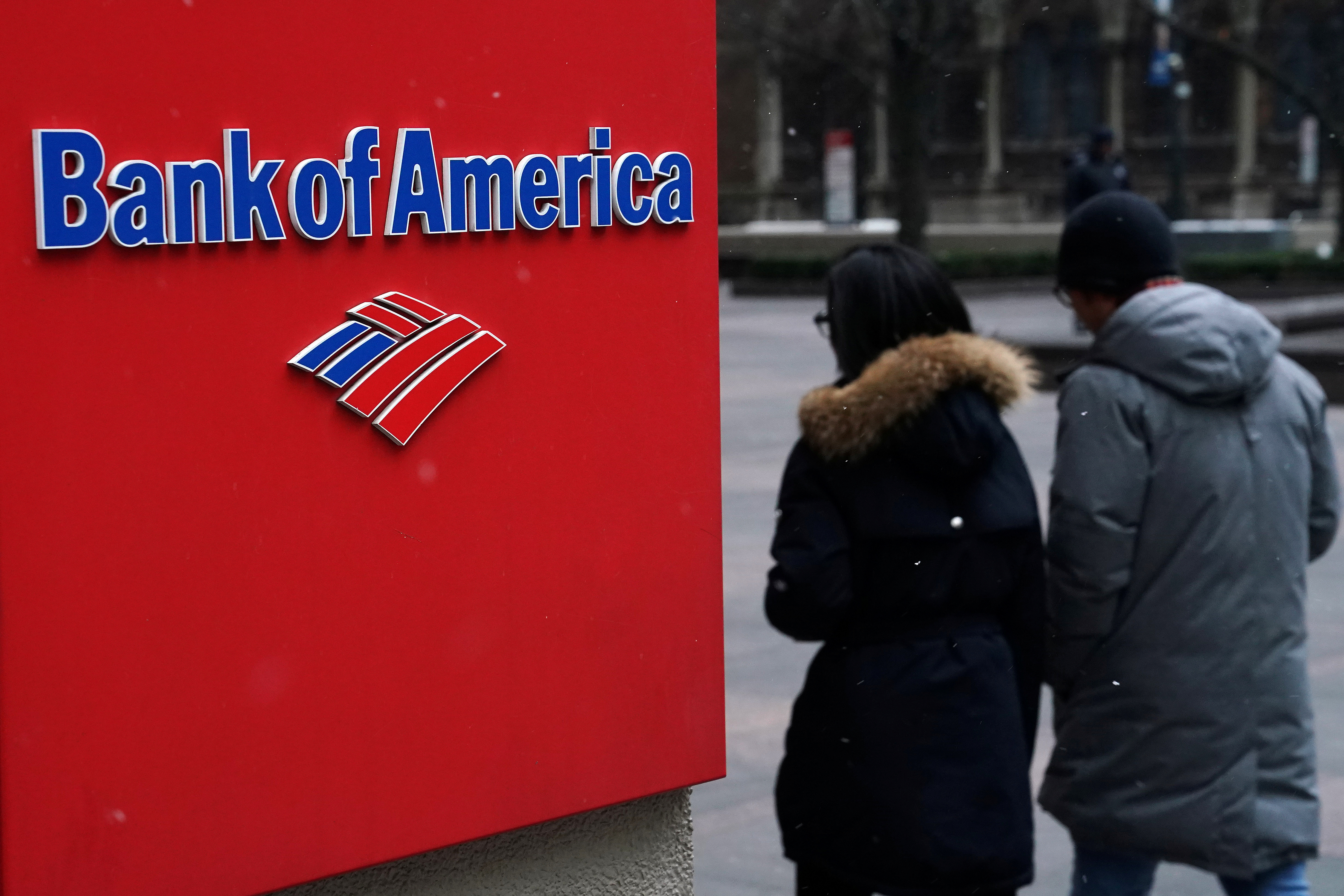 A Bank of America logo 
