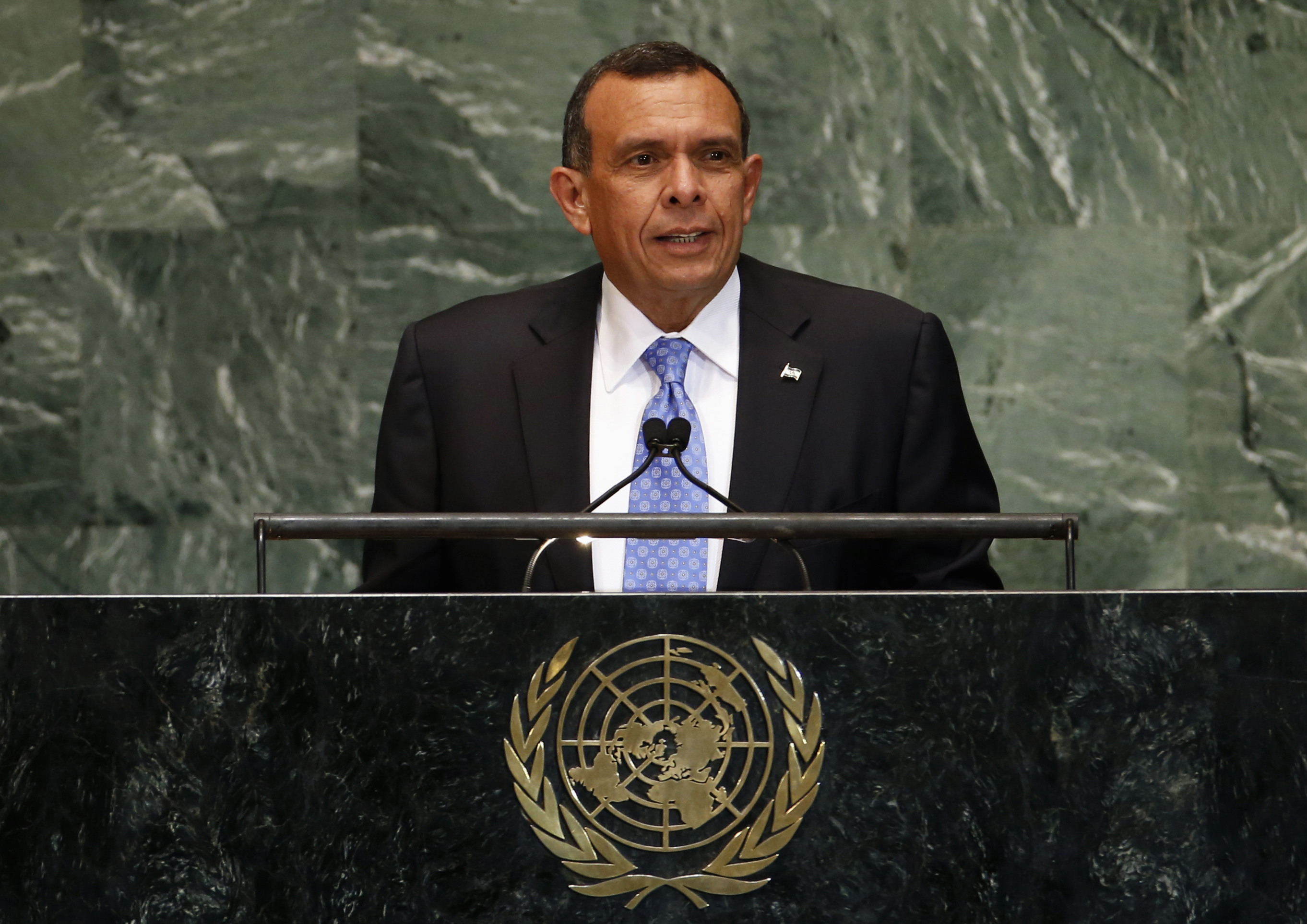 Honduras' President Sosa addresses 67th United Nations General Assembly at U.N. headquarters in New York