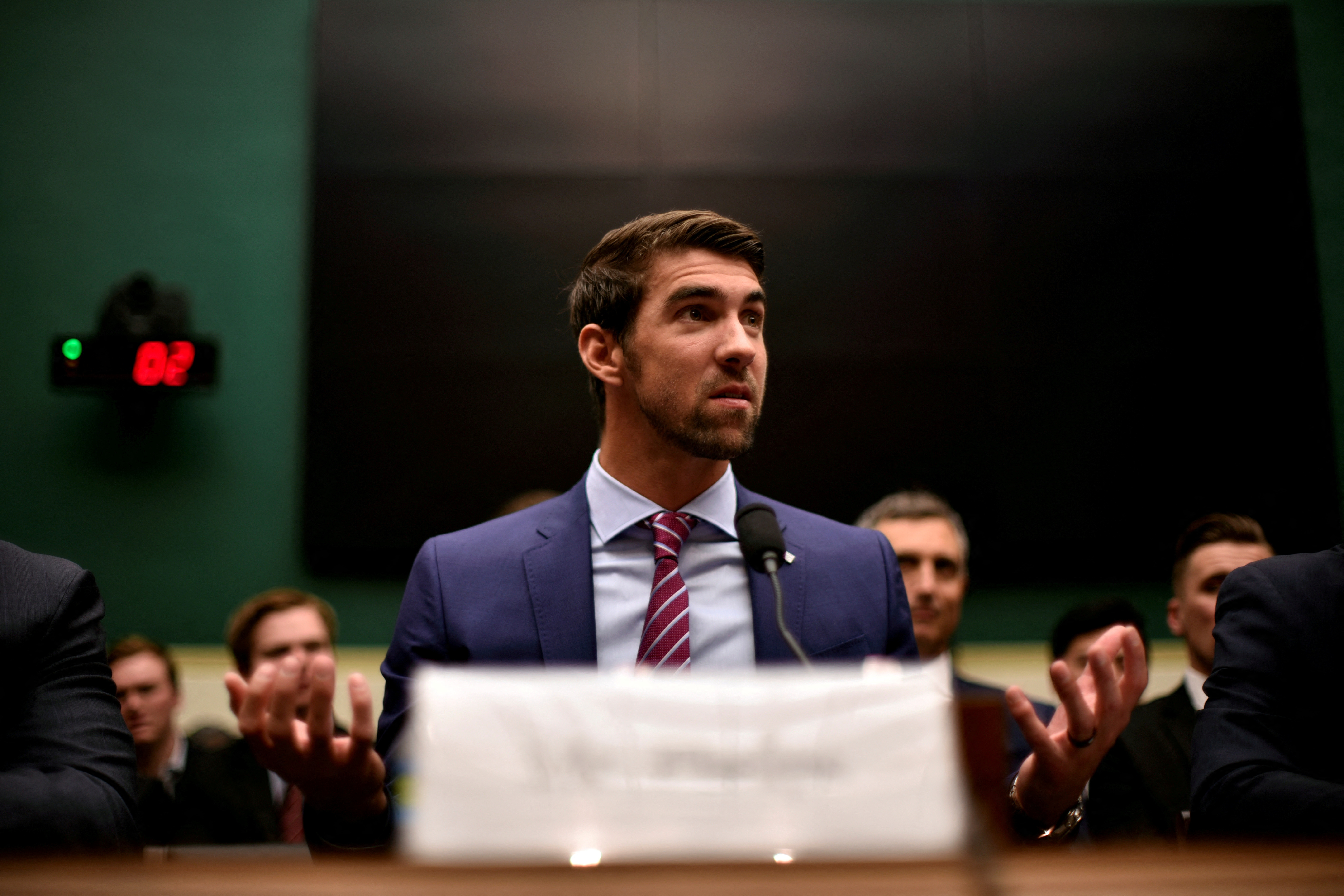 Olympic gold medalist Phelps testifies before the House Oversight and Investigations Subcommittee about anti-doping policy in international sport in Washington