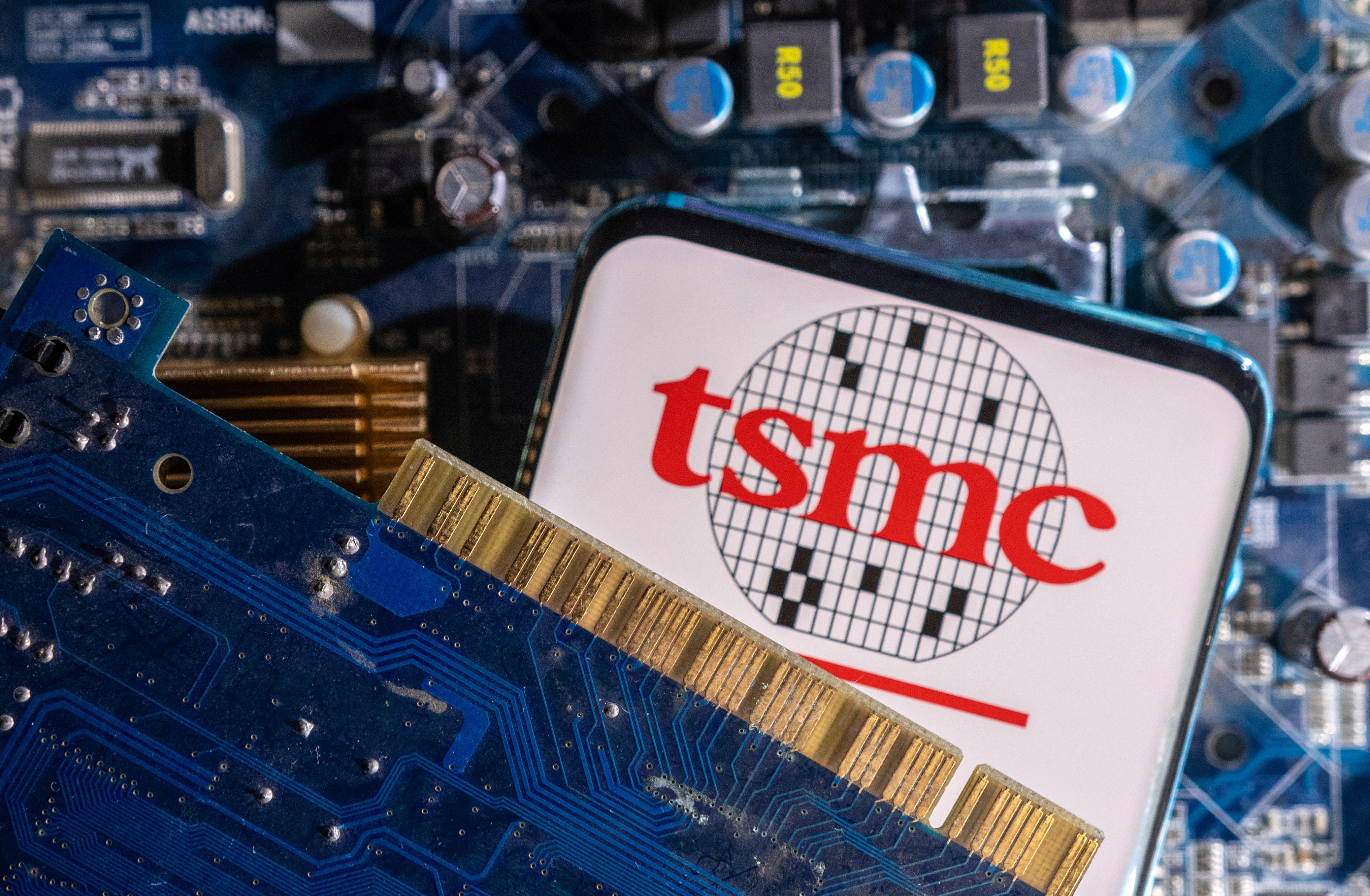 Illustration shows TSMC (Taiwan Semiconductor Manufacturing Company) logo