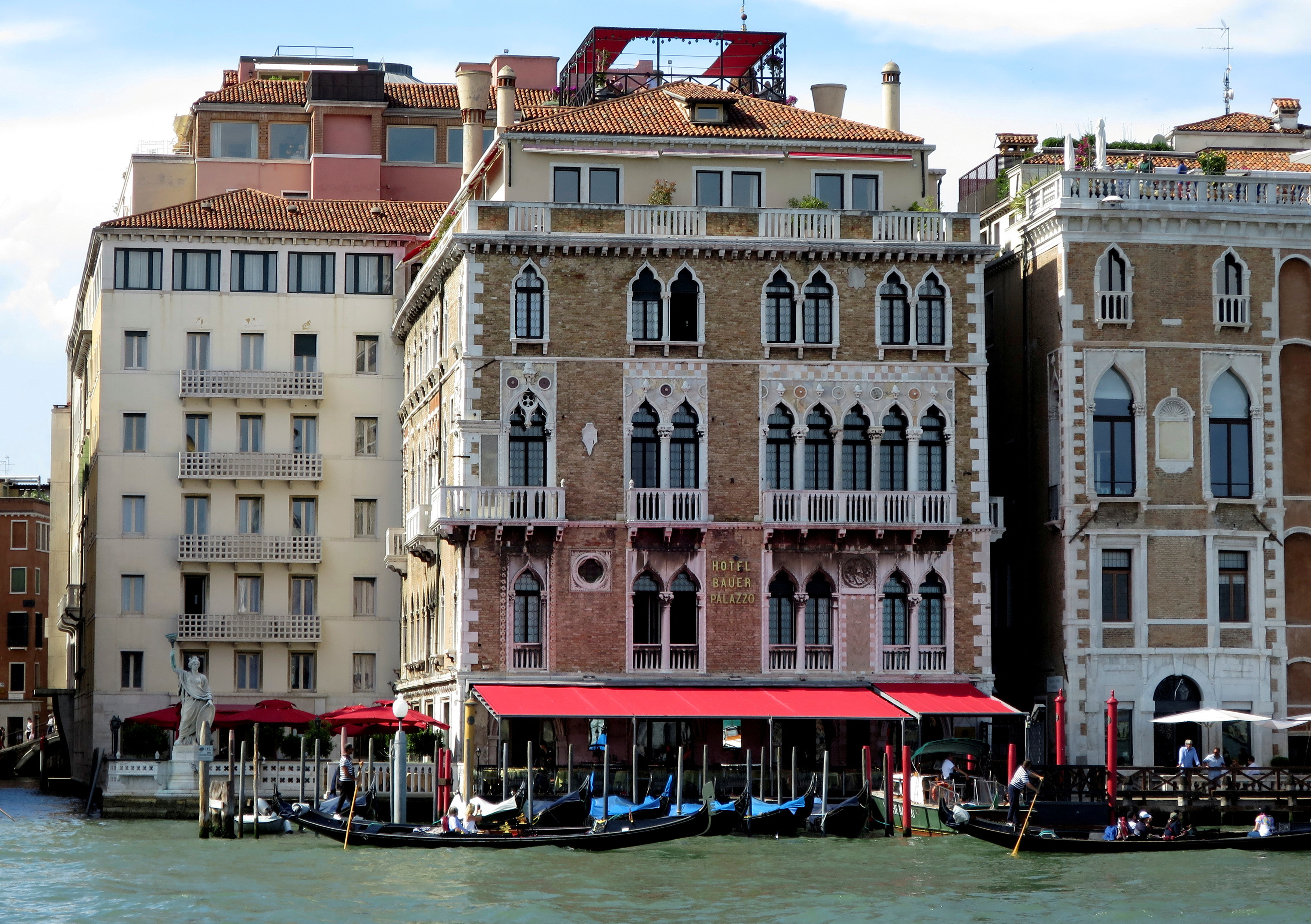 The Bauer luxury hotel at the Grand Canal is pictured in Venice