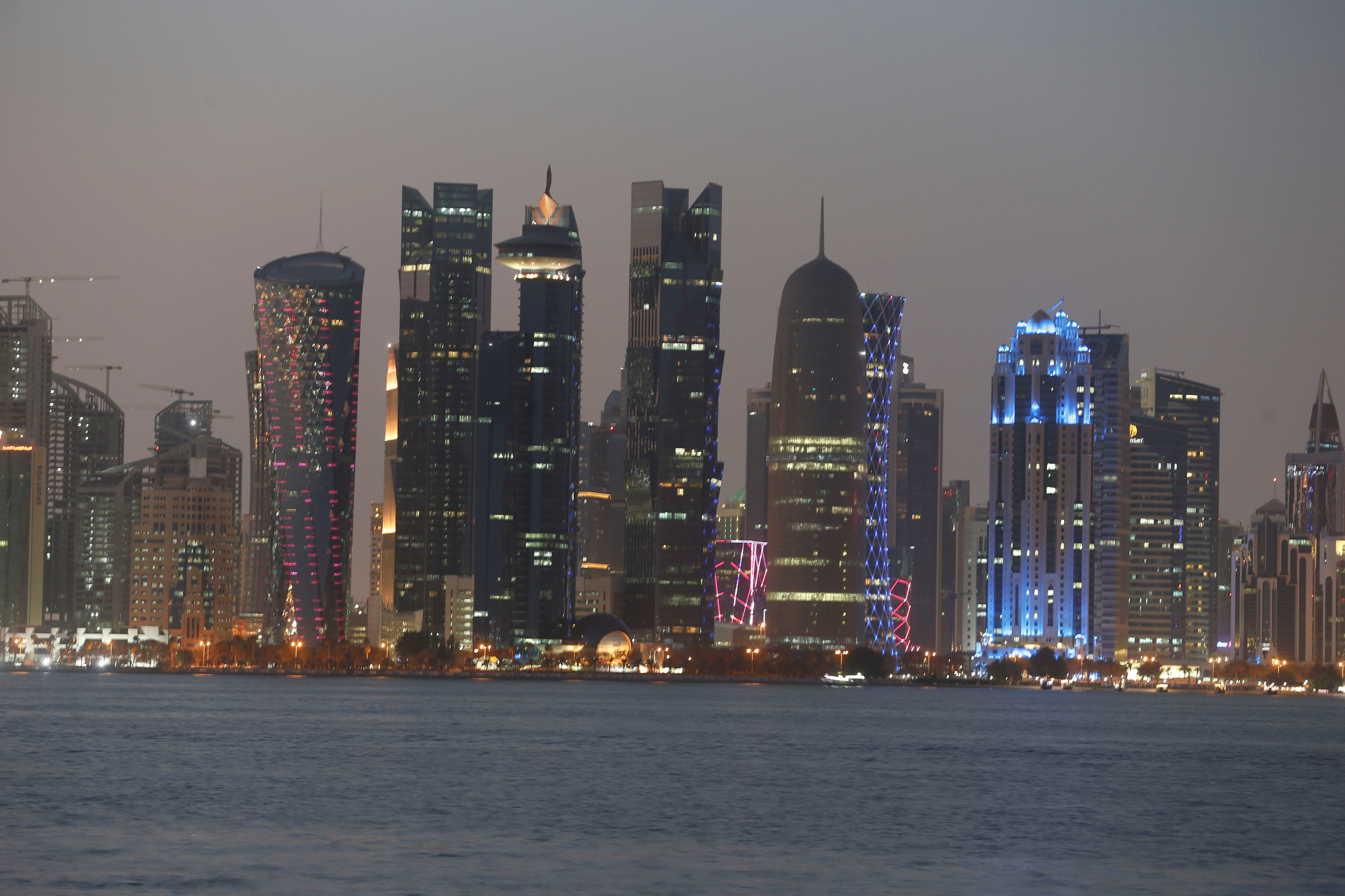 General view of business district in Doha