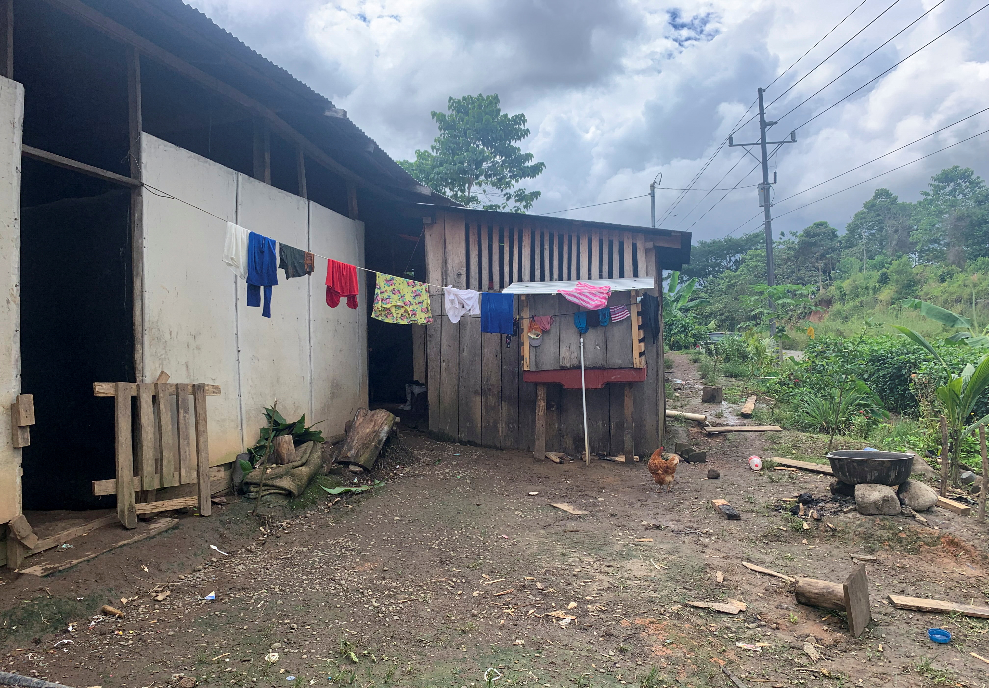 Clothing hang on to dry is seen outside a wooden shack at a neighborhood where Nicaraguan exiles live, in Upala, Costa Rica November 6, 2021. Picture taken November 6, 2021. REUTERS/Daina Solomon